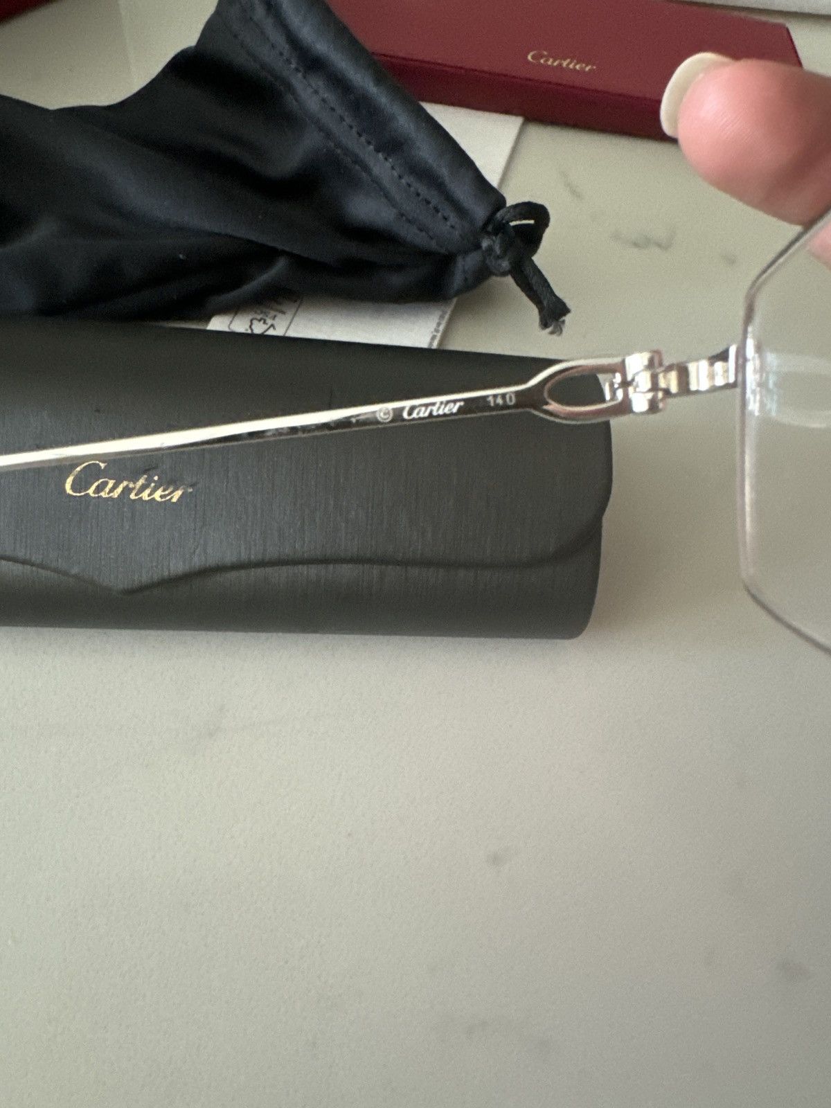 Cartier Unisex Cartier Rimless Glasses Silver Size ONE SIZE - 9 Thumbnail