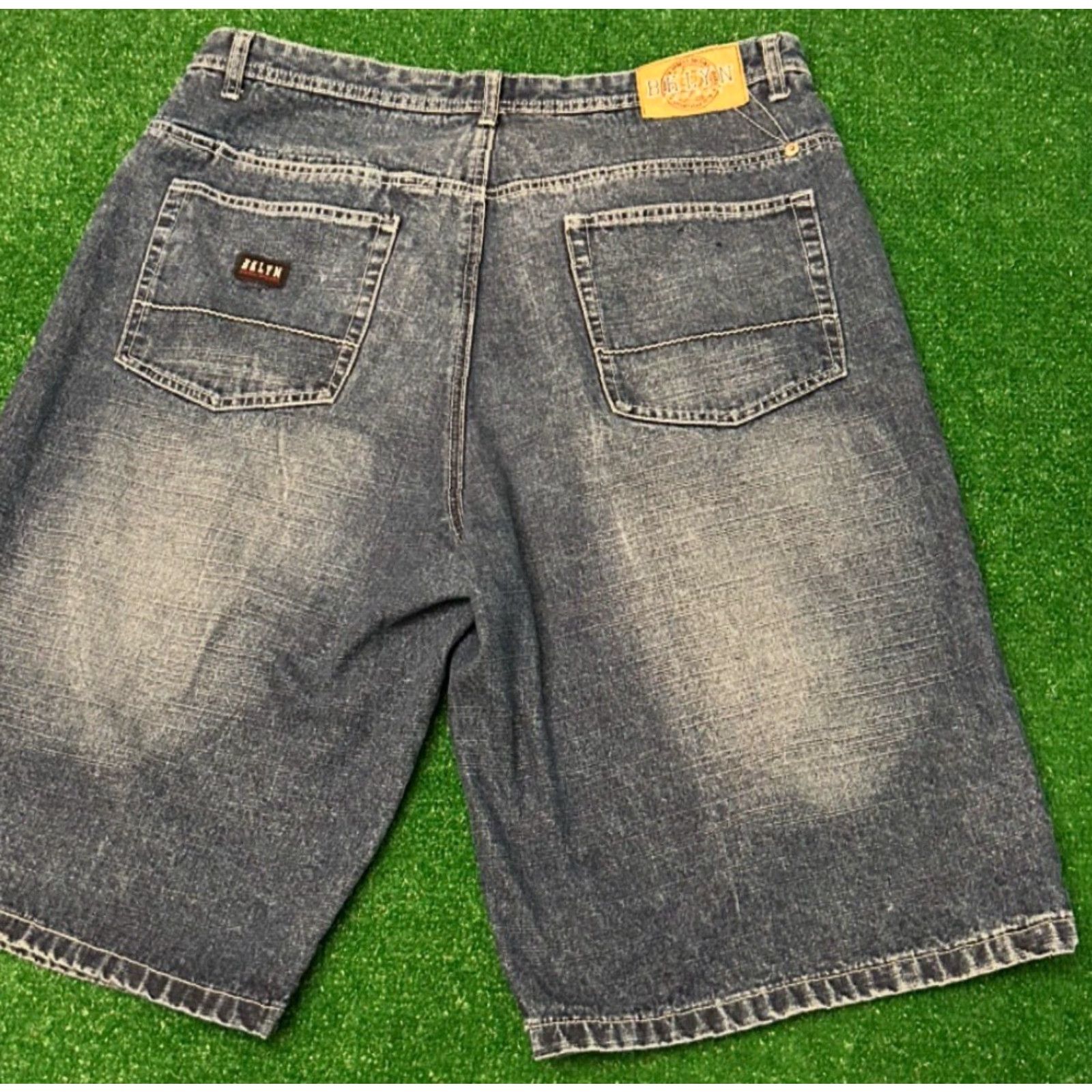 Express VINTAGE Brooklyn Xpress Baggy Hip Hop Skater Jeans Shorts Mens SZ 40 Jorts Blue Dark Size US 40 / EU 56 - 2 Thumbnail