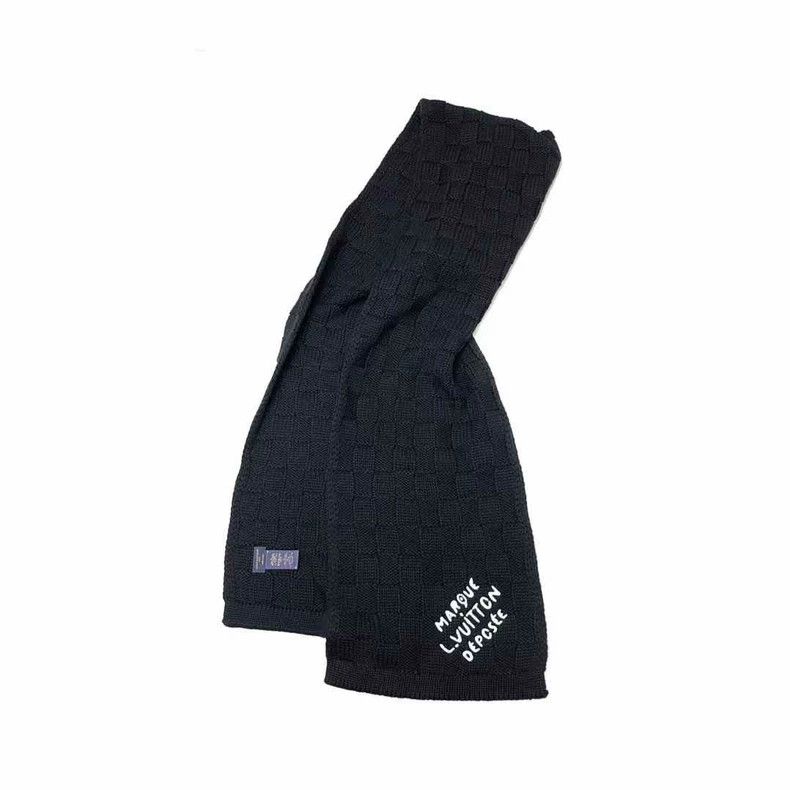 Louis Vuitton Louis Vuitton Wool Knit Checker Embroidered Slogan Scarf 25 Size ONE SIZE - 2 Thumbnail