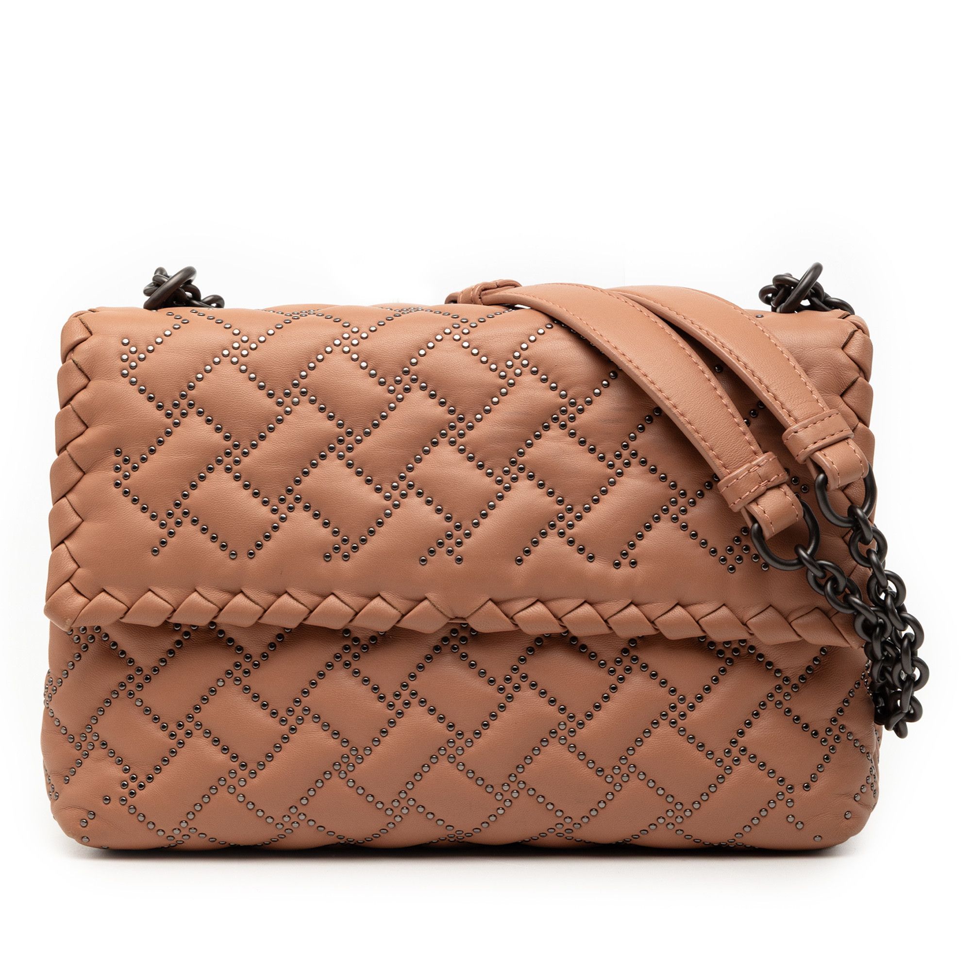 Bottega Veneta Bottega Veneta Small Nappa Intrecciato Studded Olimpia Shoulder Bag Size ONE SIZE - 1 Thumbnail