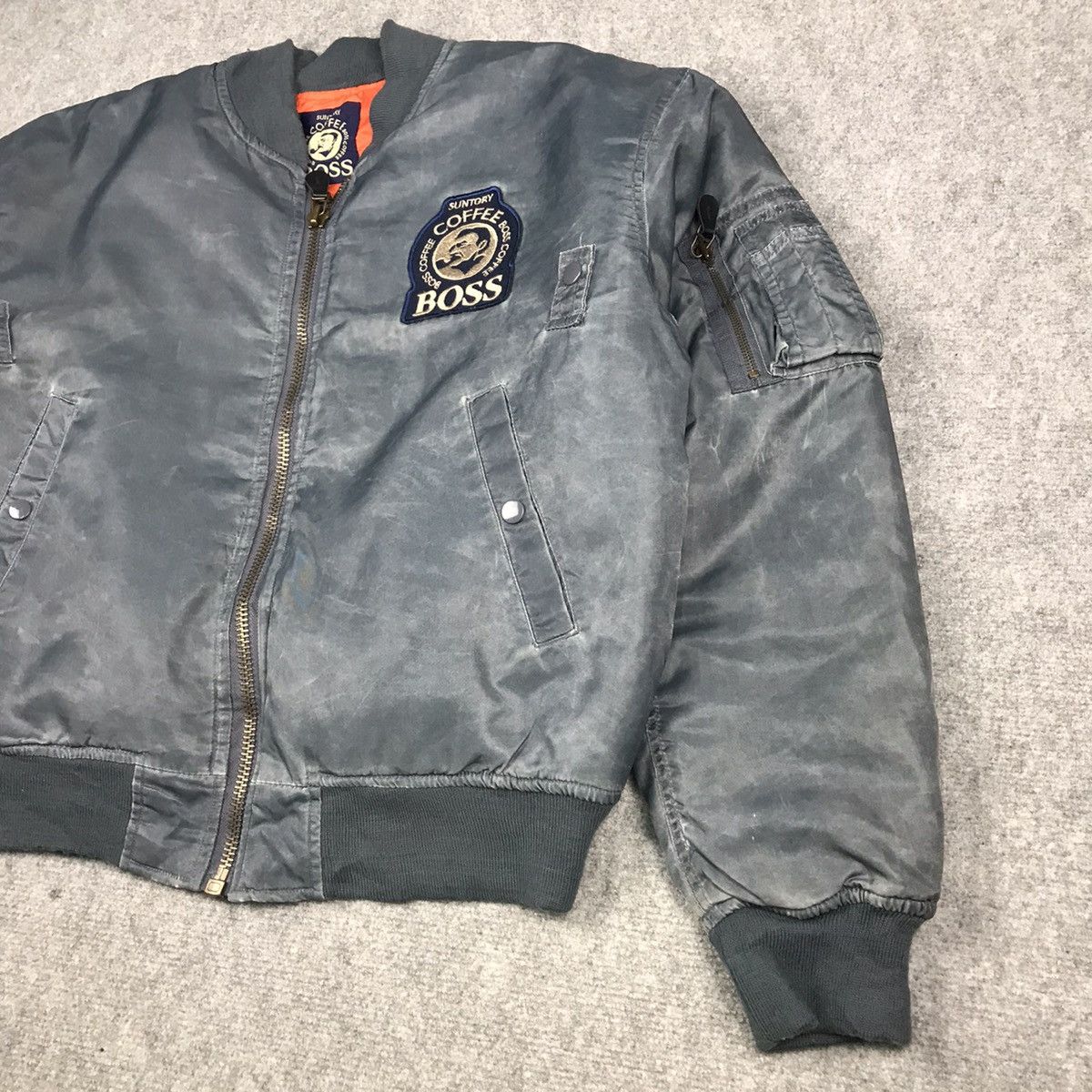 Japanese Brand SUNTORY BOSS COFFEE BOMBER FADED JACKET Size US M / EU 48-50 / 2 - 2 Thumbnail
