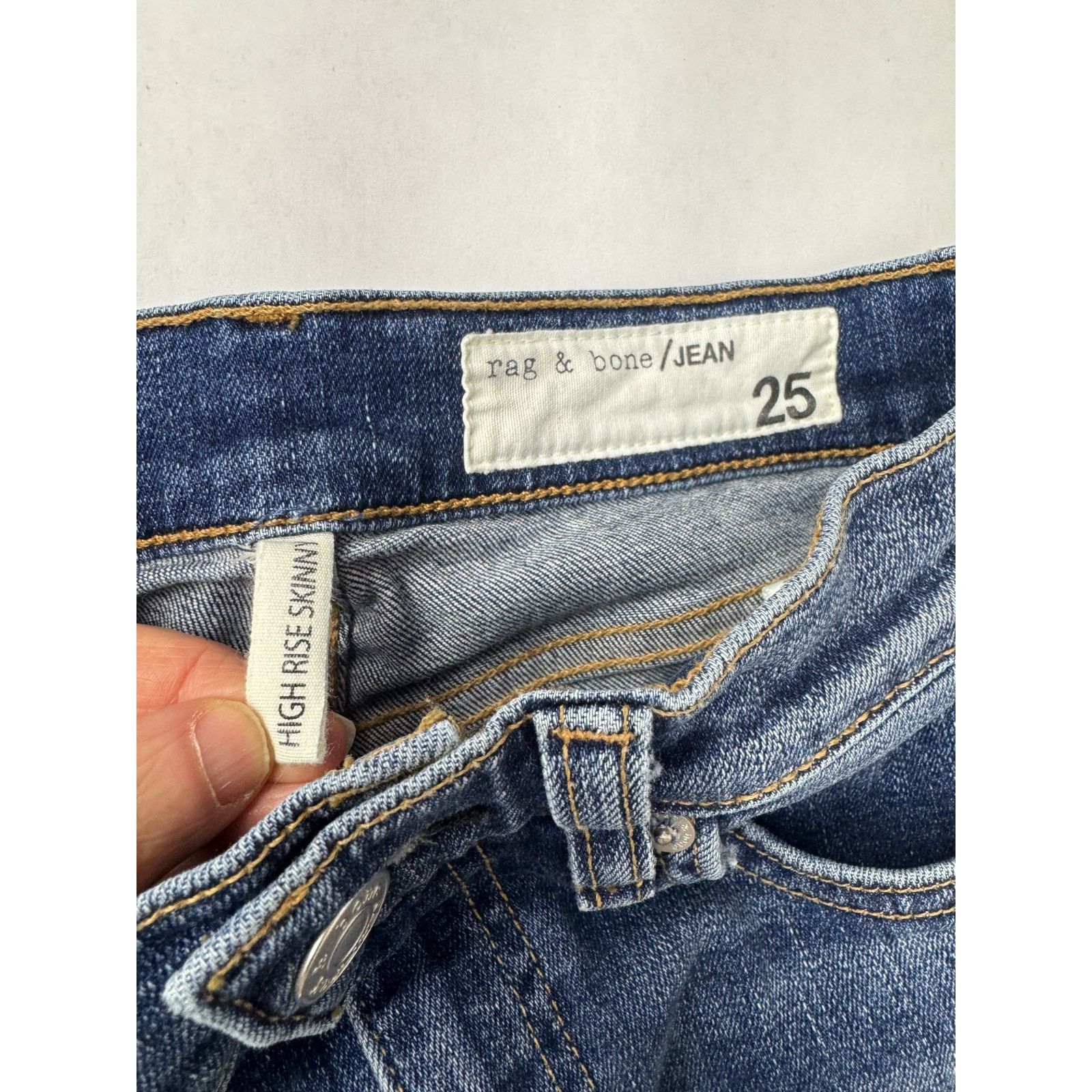 Rag & Bone Rag & Bone High Rise Skinny Jeans W1532K520BO 17409 Size 25 Size 25" / US 0 / IT 36 - 7 Thumbnail