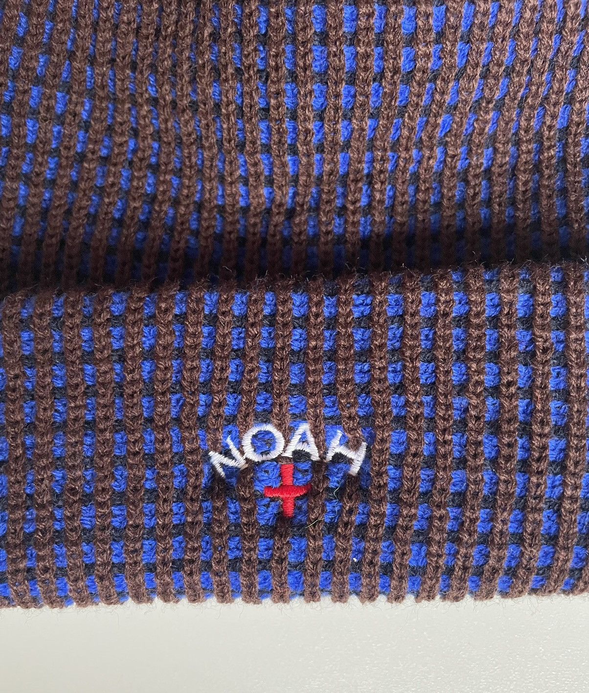 Noah NOAH Tri-Color Beanie BLUE/Brown/Black Size ONE SIZE - 2 Thumbnail