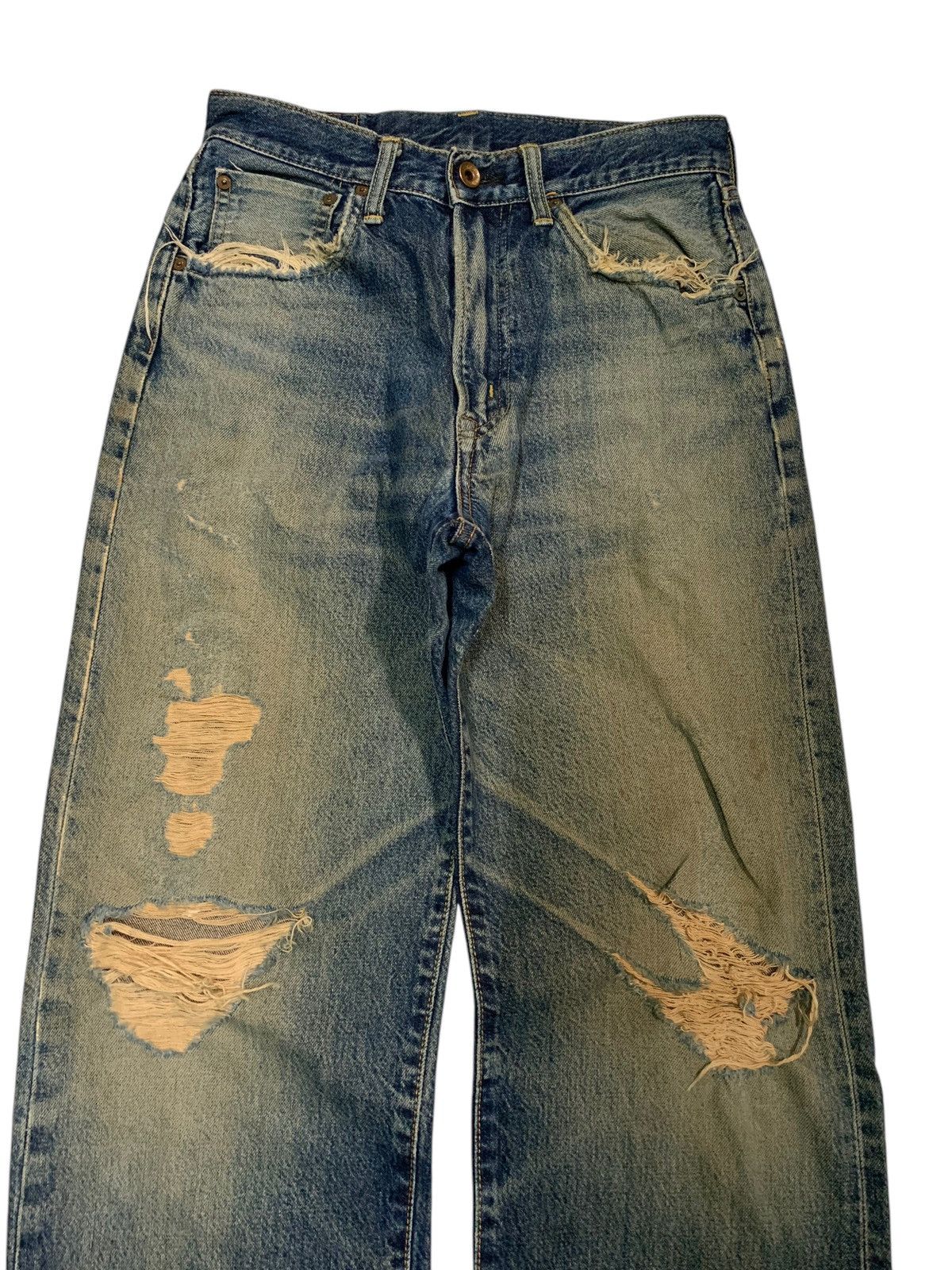 Kapital VTG EDWIN 505 SELVEDGE BAGGY FADED&RUSTY DISTRESSED DENIM Size US 27 - 6 Thumbnail