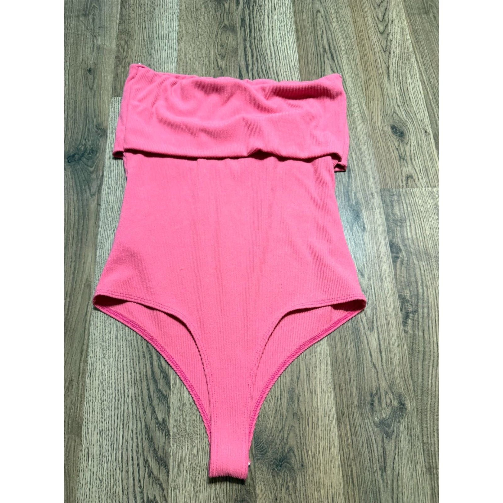 Vintage Live in the Moment Bodysuit Women's Large Pink Strapless Tube Pull On Size L / US 10 / IT 46 - 4 Thumbnail