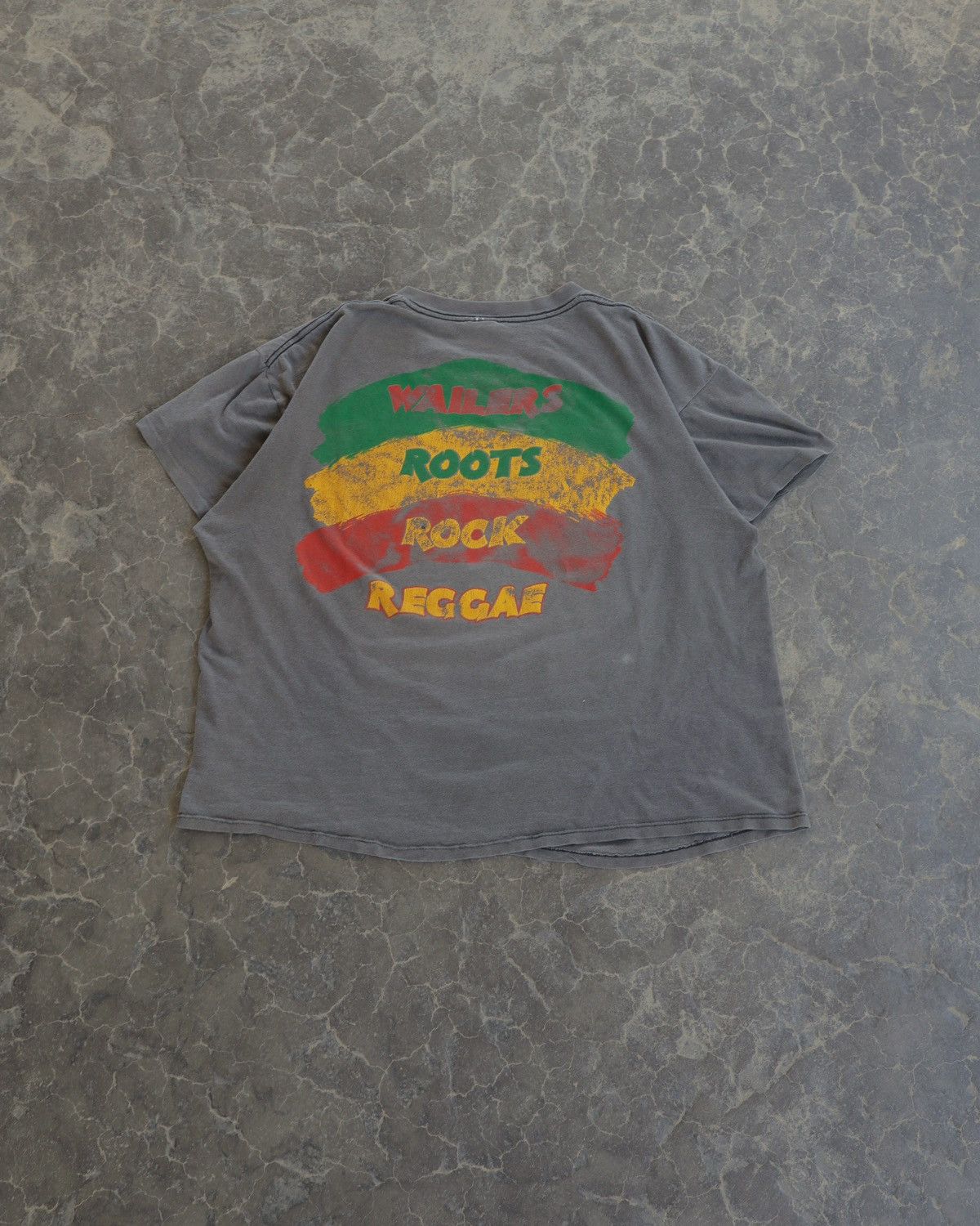 Rap Tees Vintage 80s The Wailers One Love Jamaica USA Faded Black Tee Size US XL / EU 56 / 4 - 6 Thumbnail