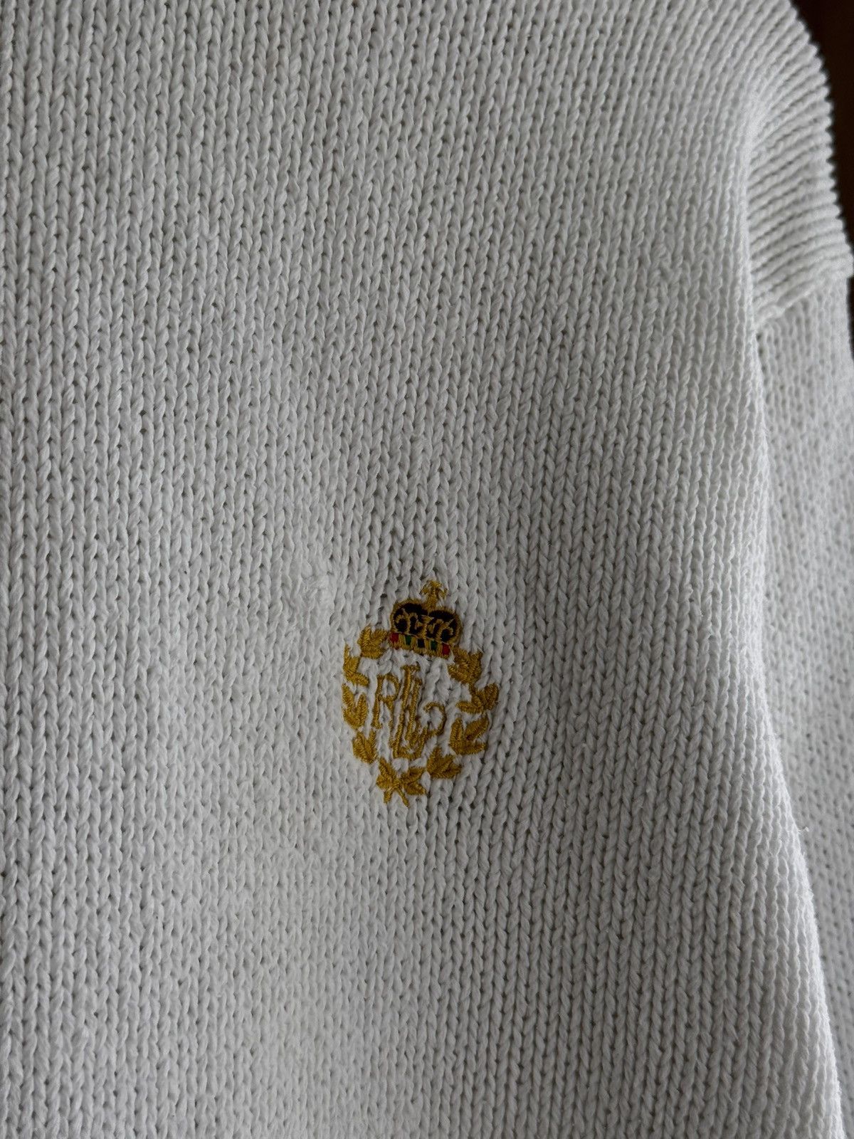 Polo Ralph Lauren Vintage Lauren Ralph Lauren White Knit Cotton Sweater Size S / US 4 / IT 40 - 6 Thumbnail