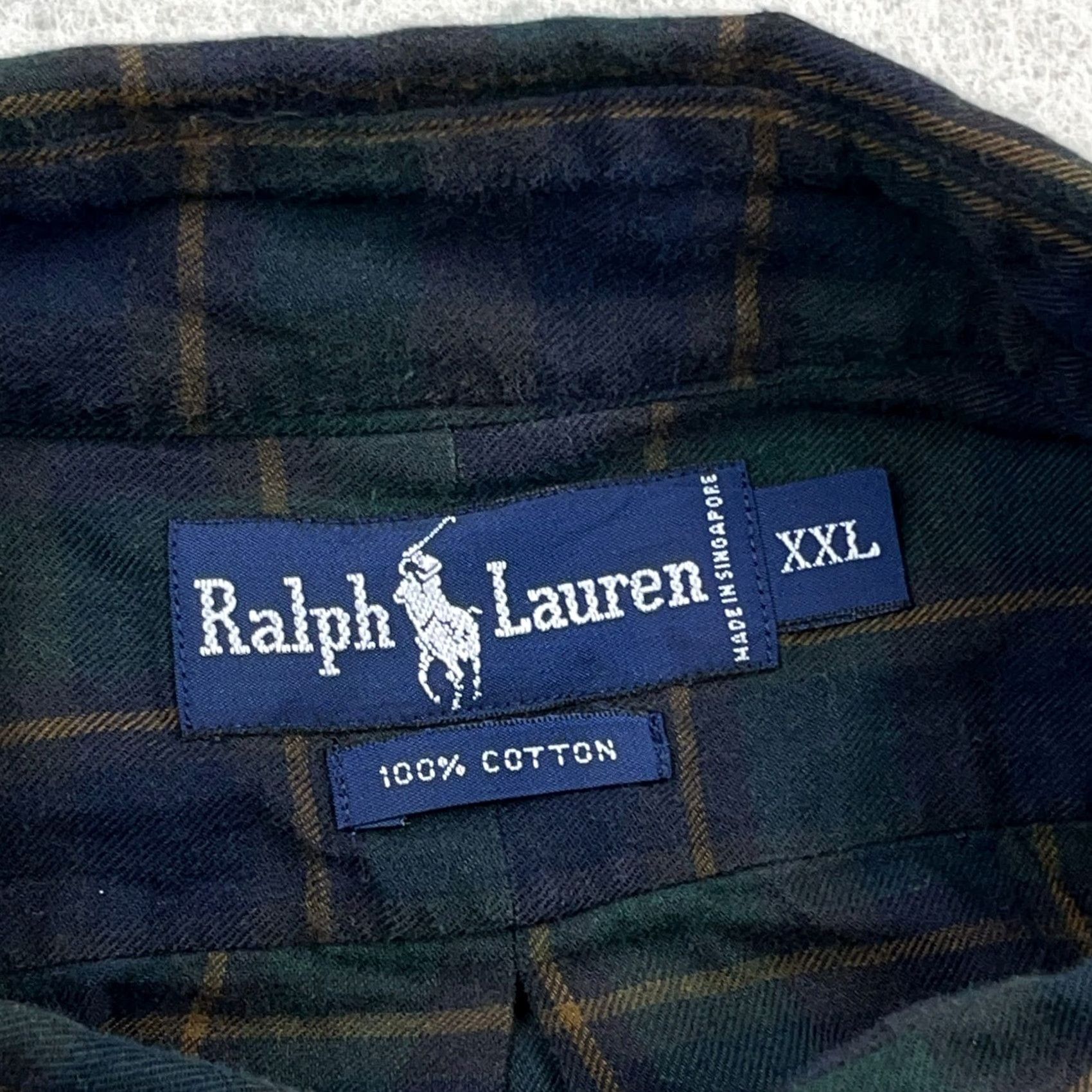 Ralph Lauren Ralph Lauren Button-Up Flannel Shirt Men 2XL Blue Green Plaid Blackwatch Pony Shirt Size US XXL / EU 58 / 5 - 4 Thumbnail