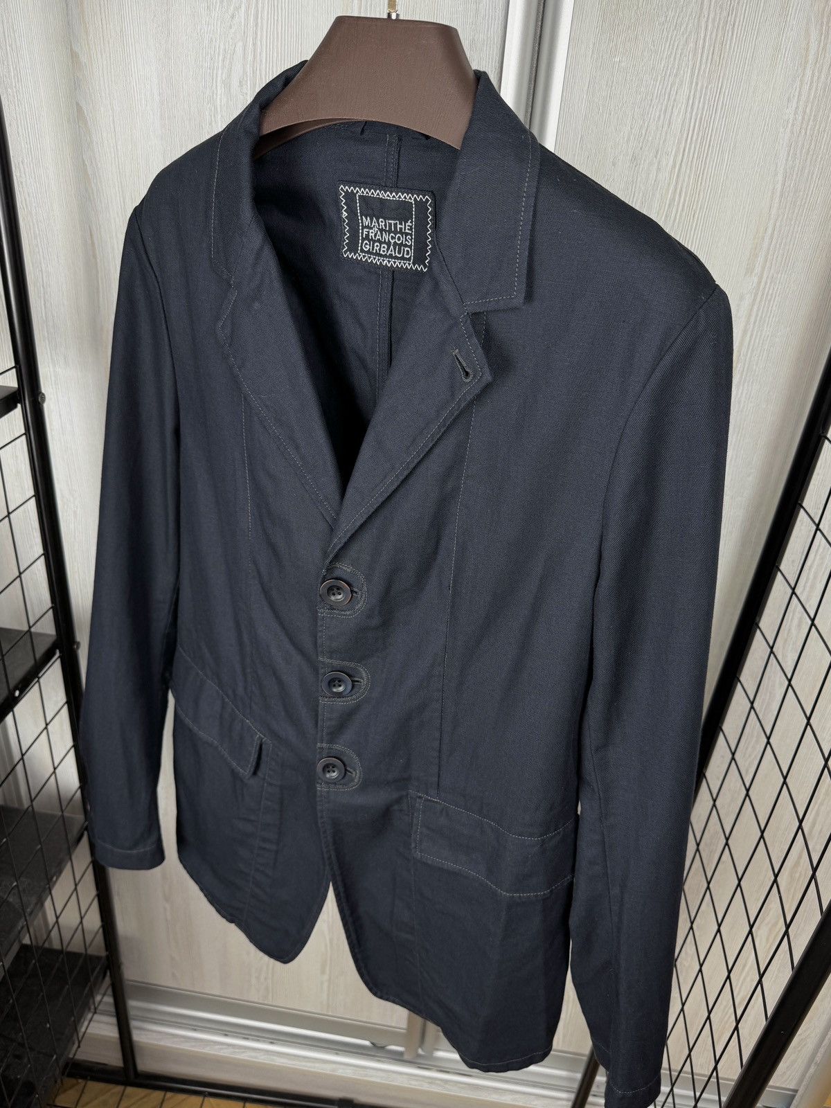 Marithe + Francois Girbaud Marithe Francois Girbaud Linen Cotton Men Blazer Avant Garde Size 42R - 7 Thumbnail