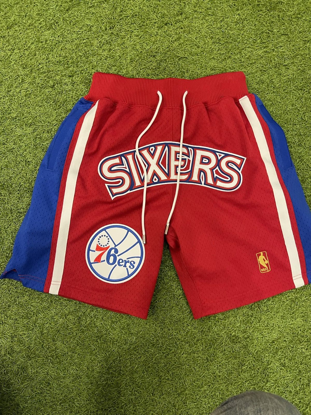 image of Just Don X Mitchell & Ness Shorts in Red, Men's (Size 30)