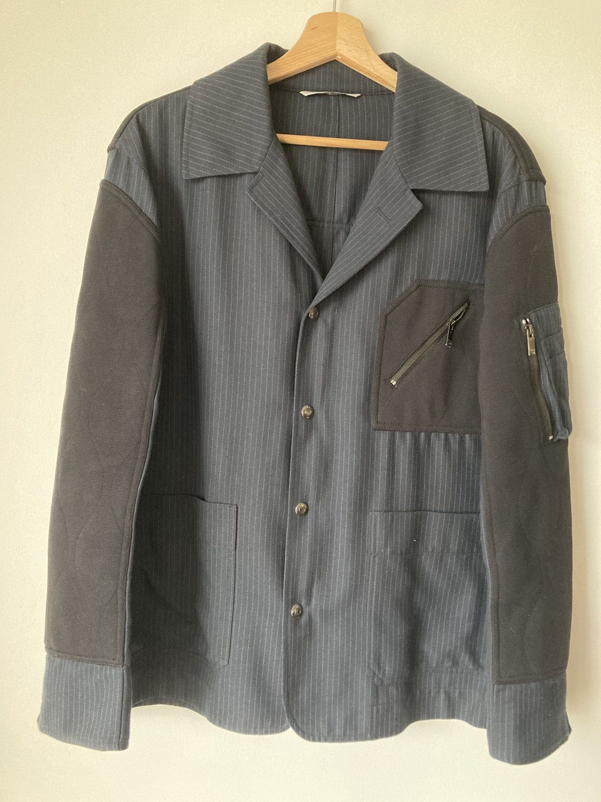 Valentino Shadow Stripe Zip Pocket Shirt Jacket Size US M / EU 48-50 / 2 - 1 Thumbnail