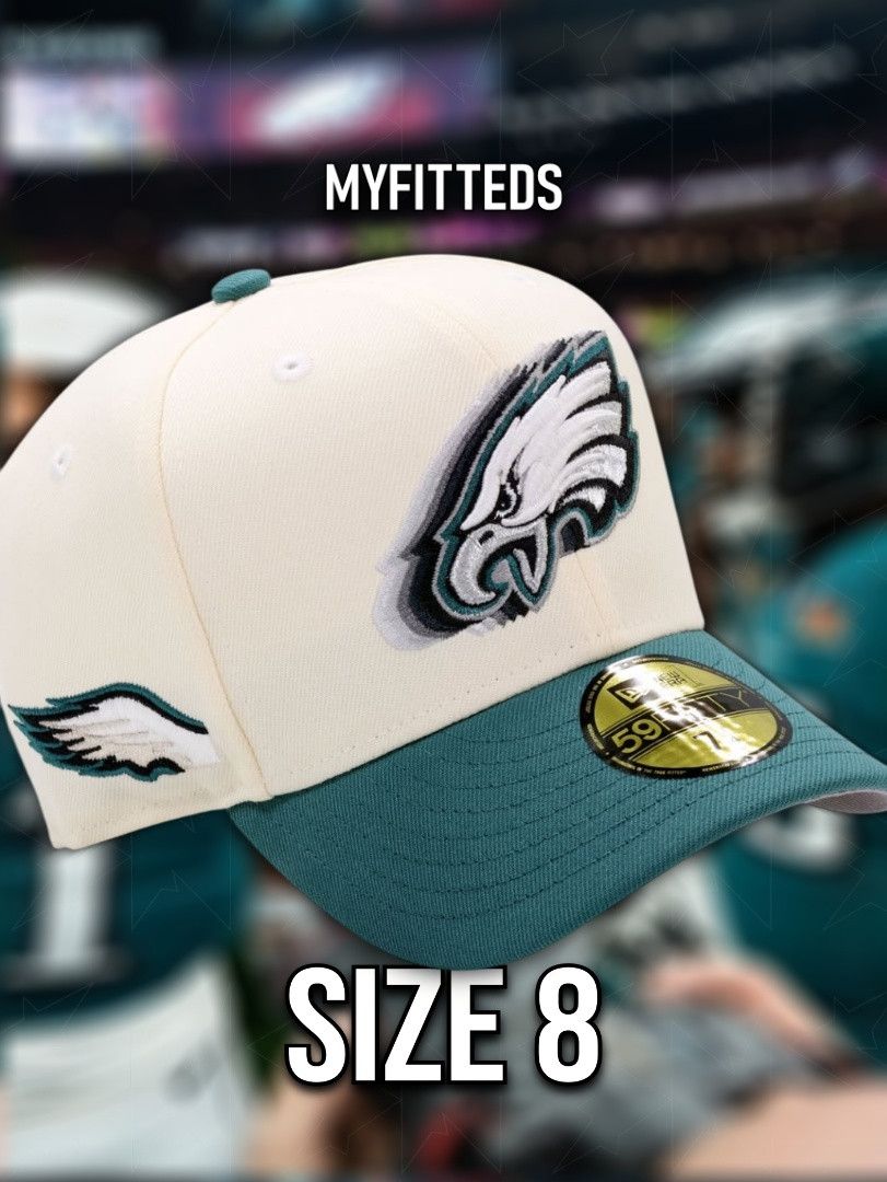 MyFitteds SIZE 8 PHILADELPHIA EAGLES CASCADING WING NEW ERA FITTED HAT Size ONE SIZE - 1 Thumbnail