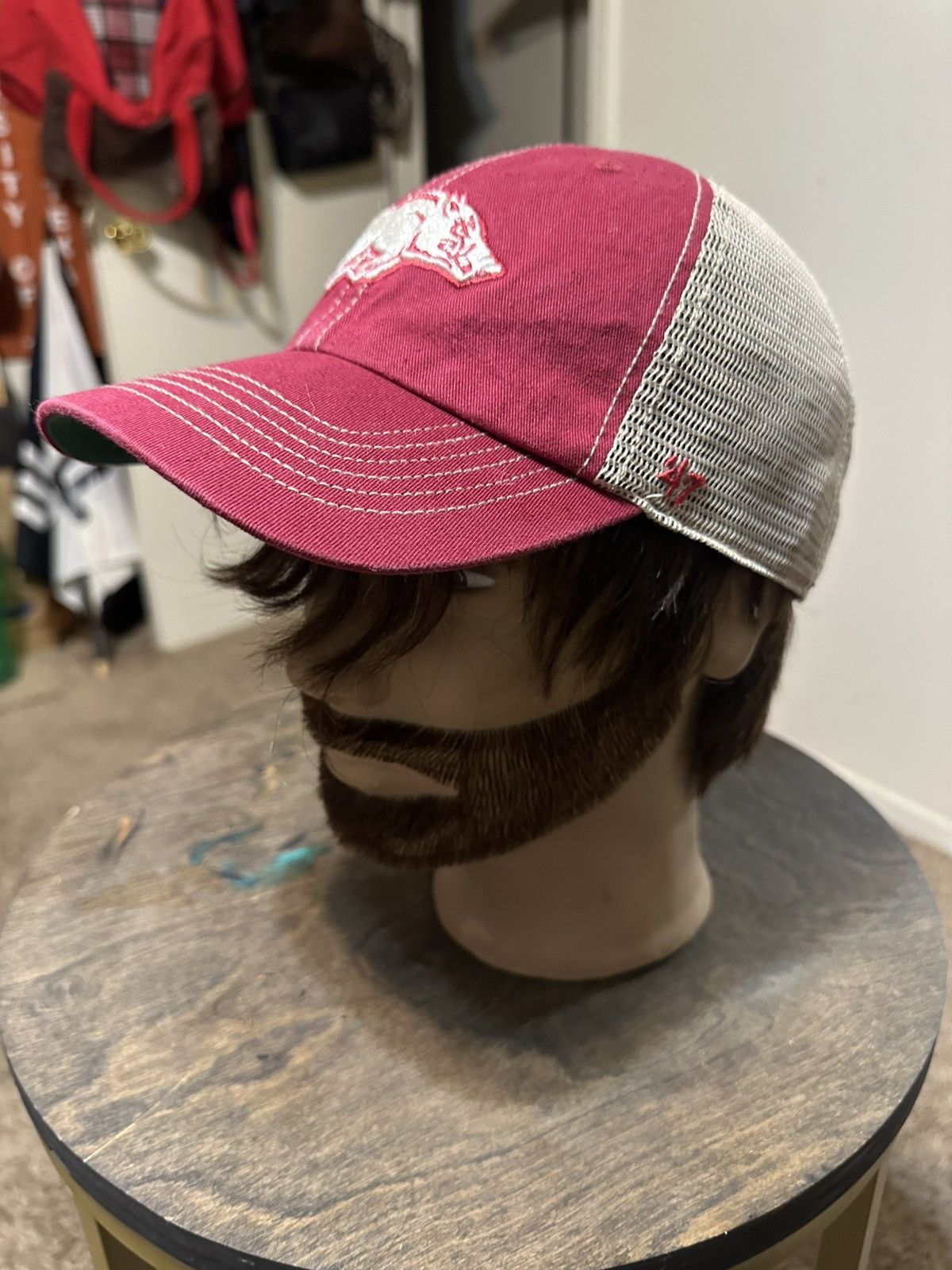 NCAA Vintage NCAA Arkansas University “triple maroon” hat 90s Size ONE SIZE - 6 Thumbnail