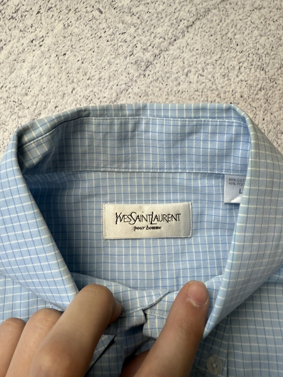 Vintage Mens Vintage Yves Saint Laurent Shirts Button up Luxury YSL Size US L / EU 52-54 / 3 - 16 Thumbnail