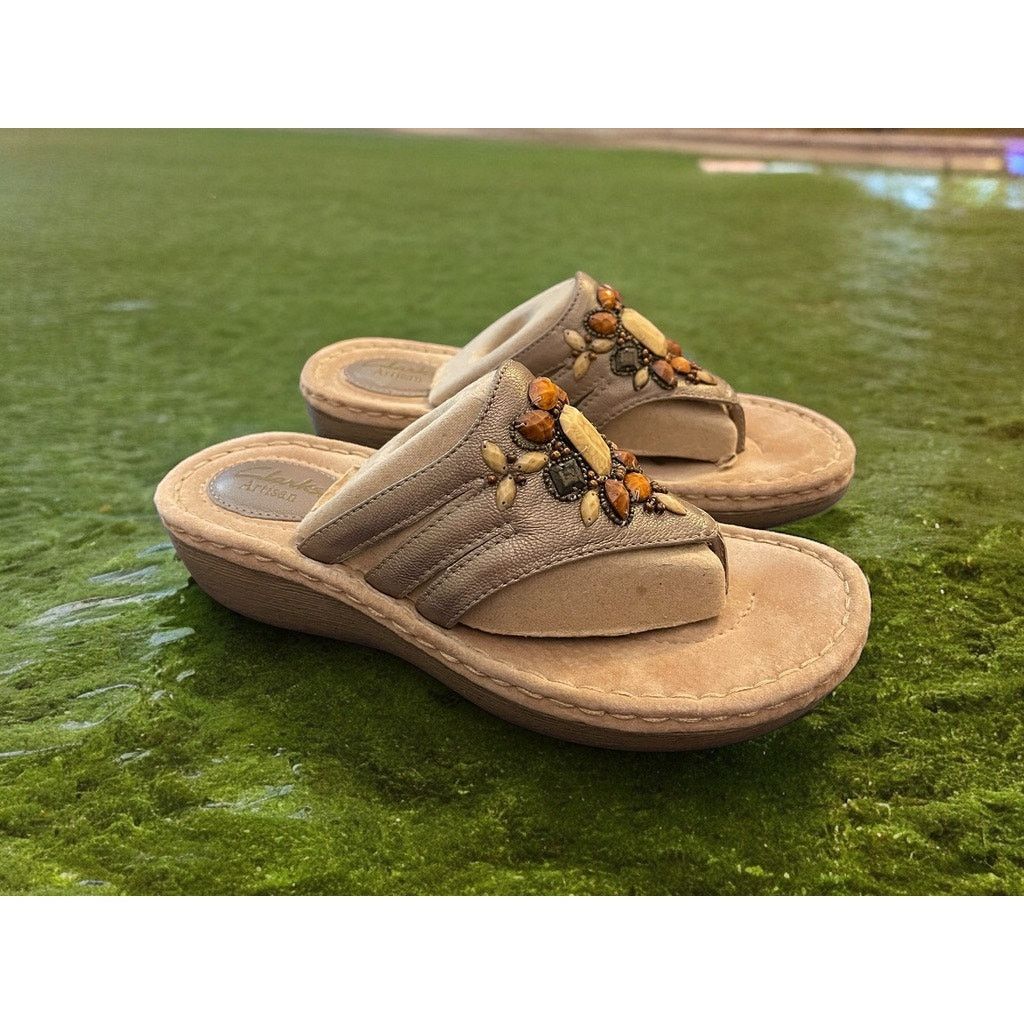 Clarks Clarks Artisan Sandals Thong Sandals Flats Leather Size 6.5 Size US 6.5 / IT 36.5 - 3 Thumbnail
