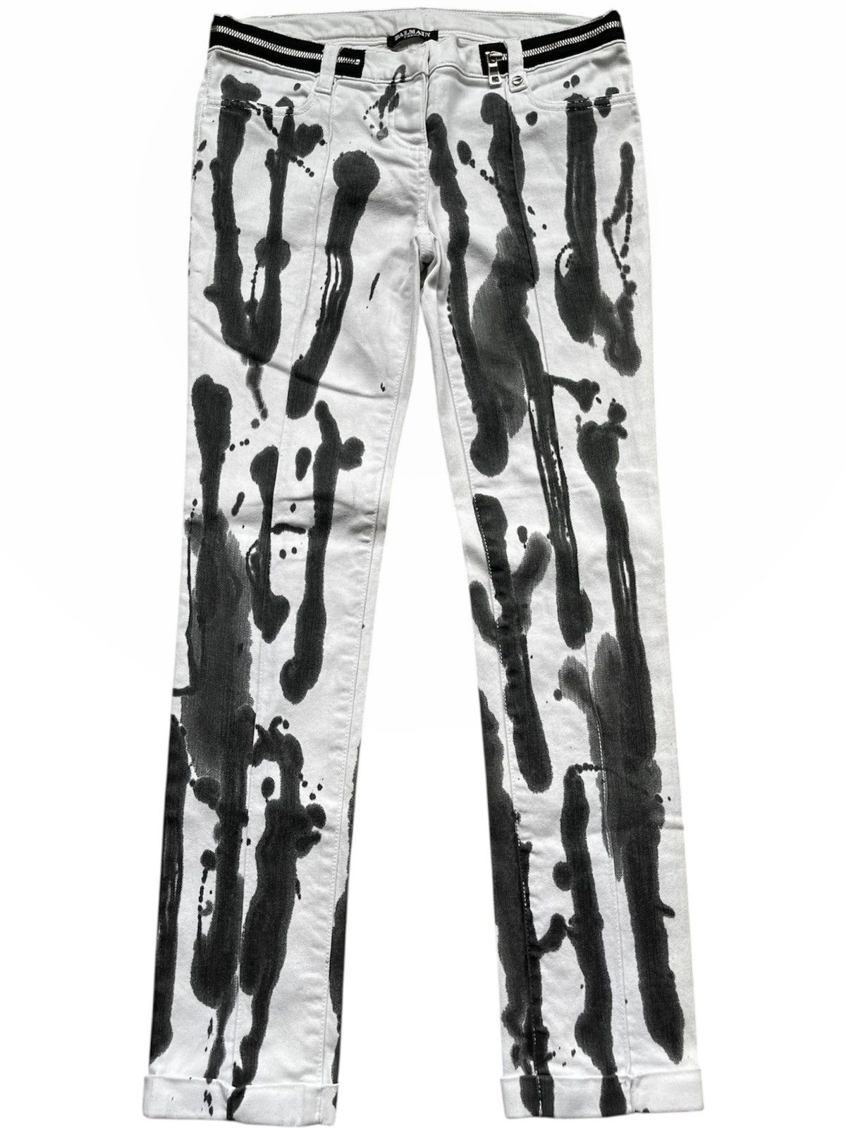Balmain SS11 ink splash jeans by Christophe Decarnin