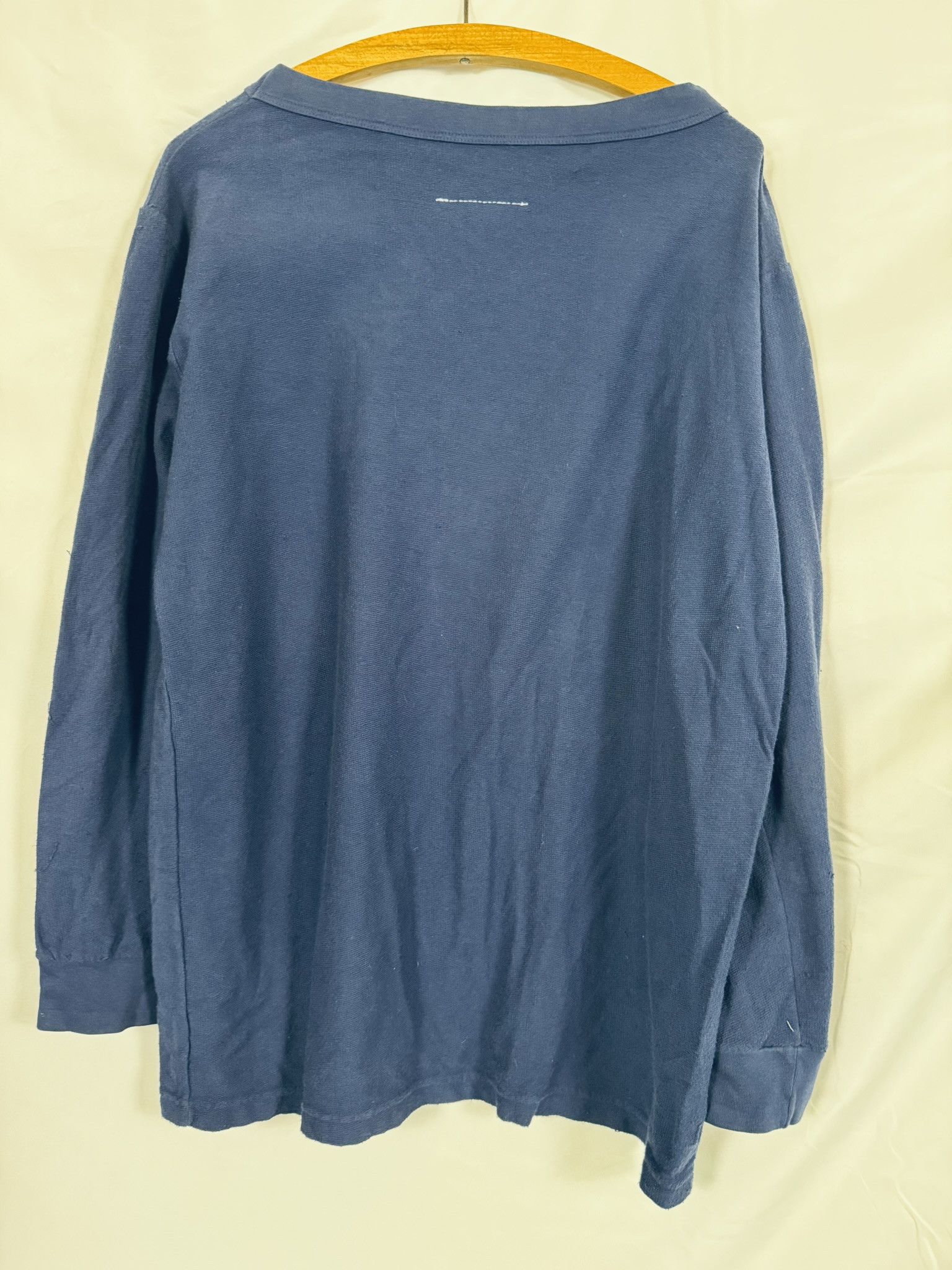 Maison Margiela Margiela Line 6 Navy Blue Cotton Long Sleeve Top Size M / US 6-8 / IT 42-44 - 4 Thumbnail