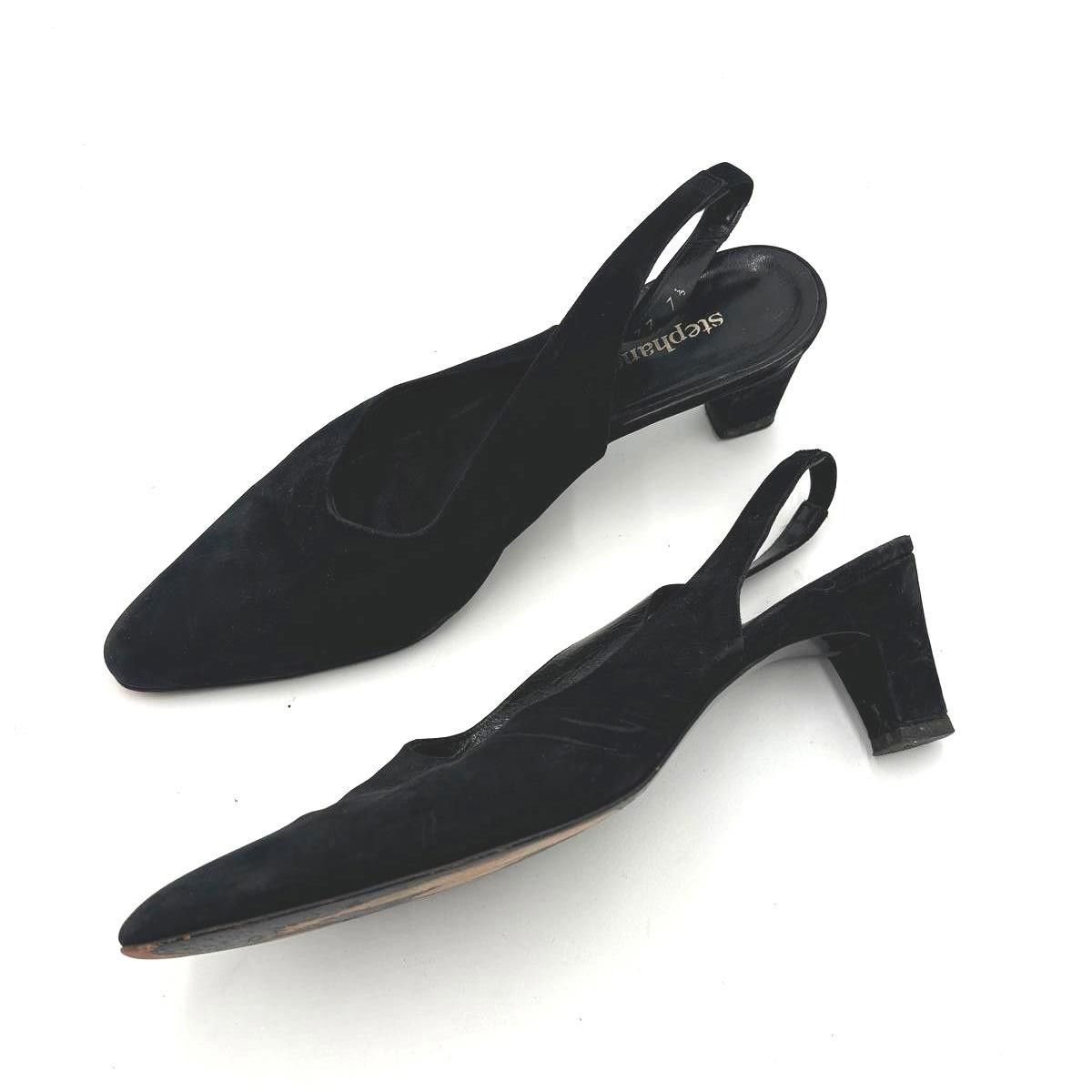 Designer STEPHANE KELIAN Black Suede Heels Size 7.5 Size US 7.5 / IT 37.5 - 11 Thumbnail