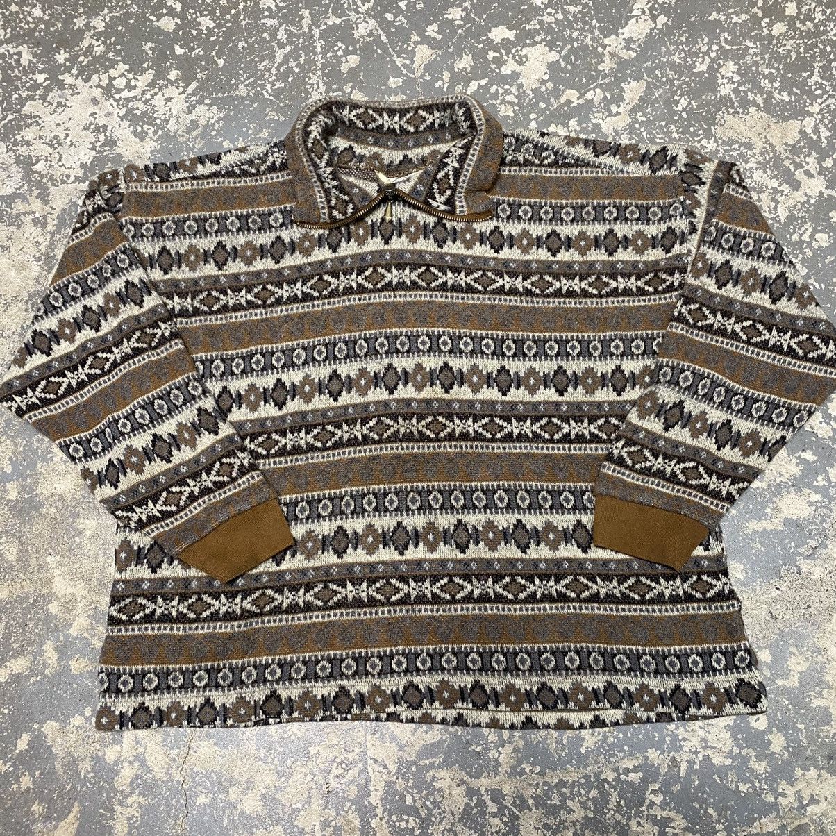 Vintage Vintage B.Moss Aztec Sweater Collared Zip Long Sleeve USA Size US L / EU 52-54 / 3 - 1 Thumbnail