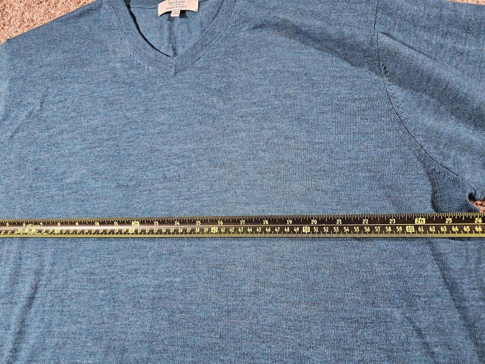 Turnbury Turnbury extra fine merino wool V neck knit sweater 3XT Blue Size US XXL / EU 58 / 5 - 5 Thumbnail