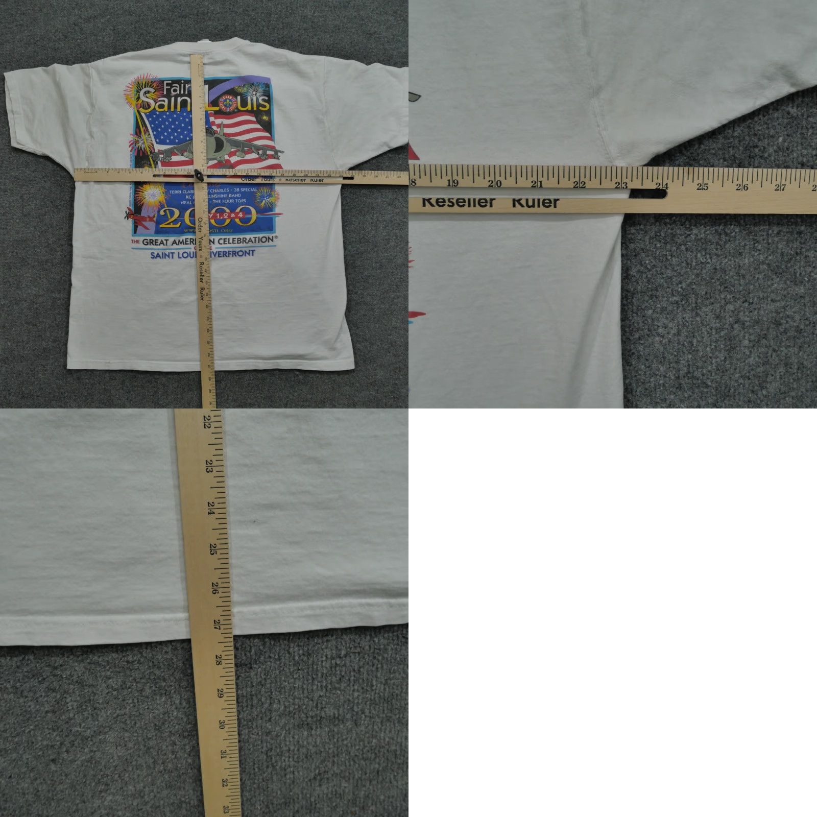 Fruit Of The Loom VINTAGE Fruit of the Loom T-Shirt Mens XL White USA Fourth of July Y2K 2000 Graphic Print Size US XL / EU 56 / 4 - 8 Thumbnail
