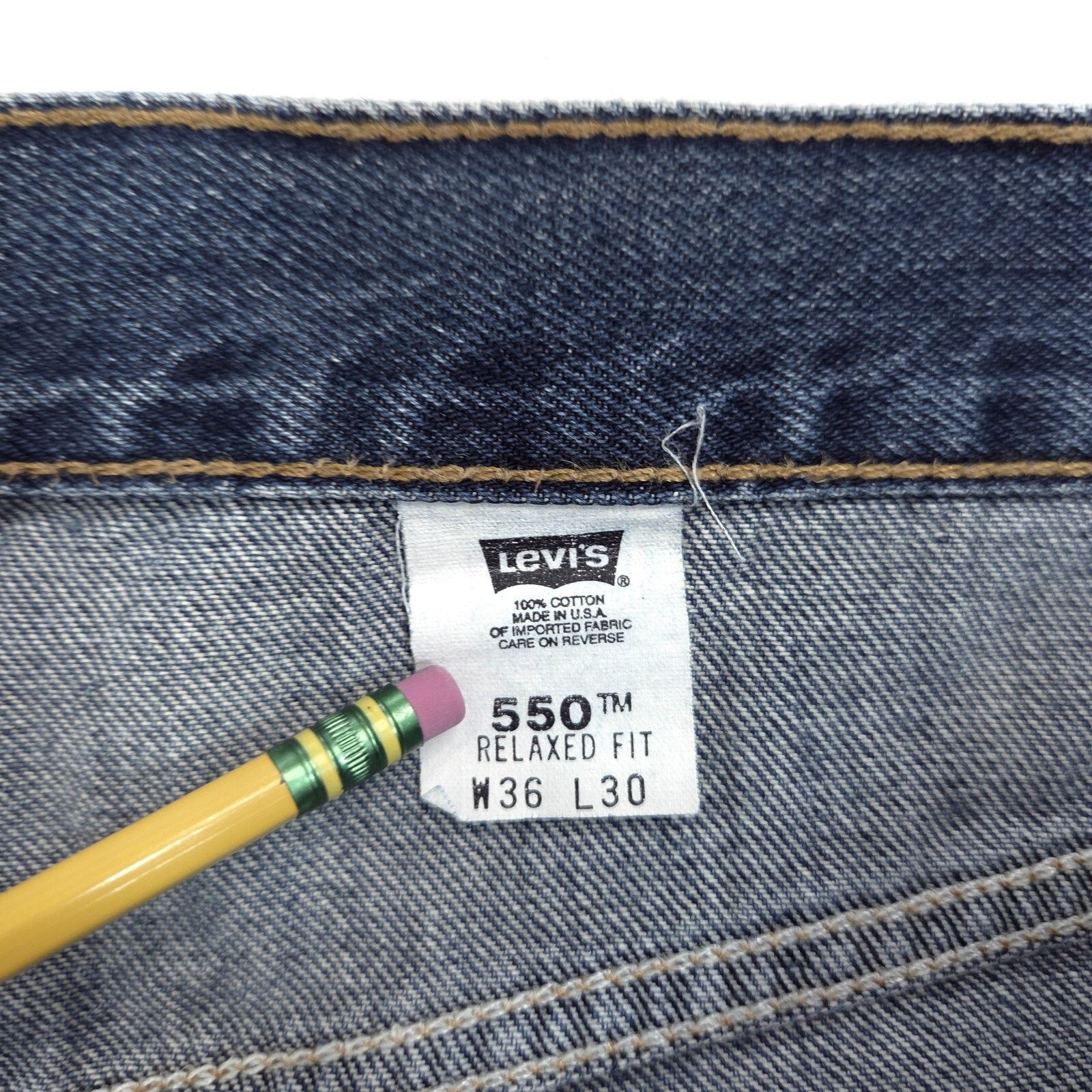 Levi's Levis 550 Jeans Mens 36x30 Relaxed Fit Vintage USA Made Size US 35 - 3 Thumbnail