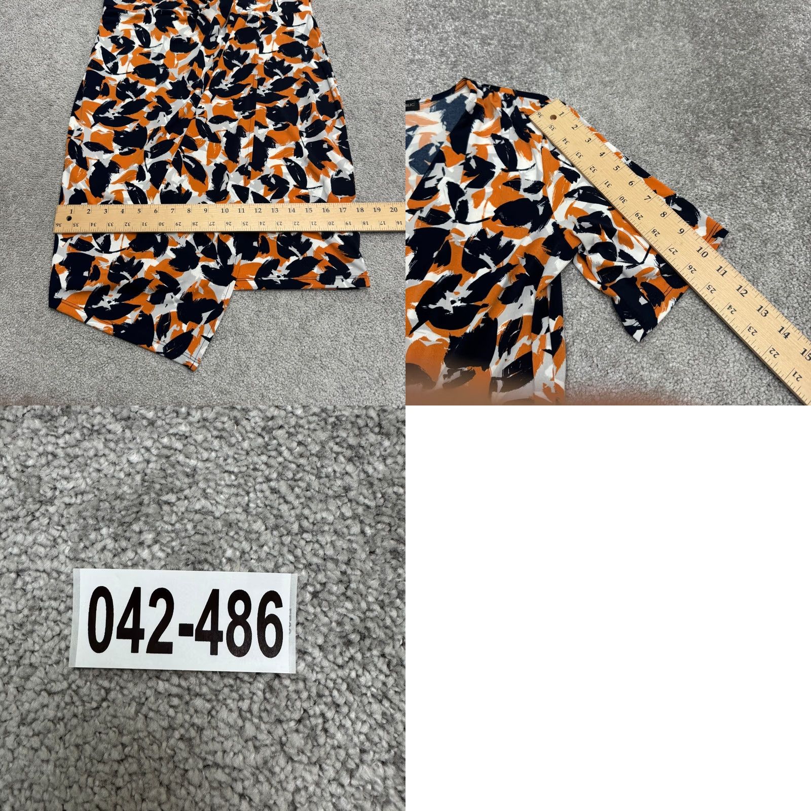 Banana Republic Banana Republic Factory Wrap Dress Womens Medium Orange Blue Floral V-Neck Knit Stretch Side Knot Asymmetric Size M / US 6-8 / IT 42-44 - 9 Thumbnail