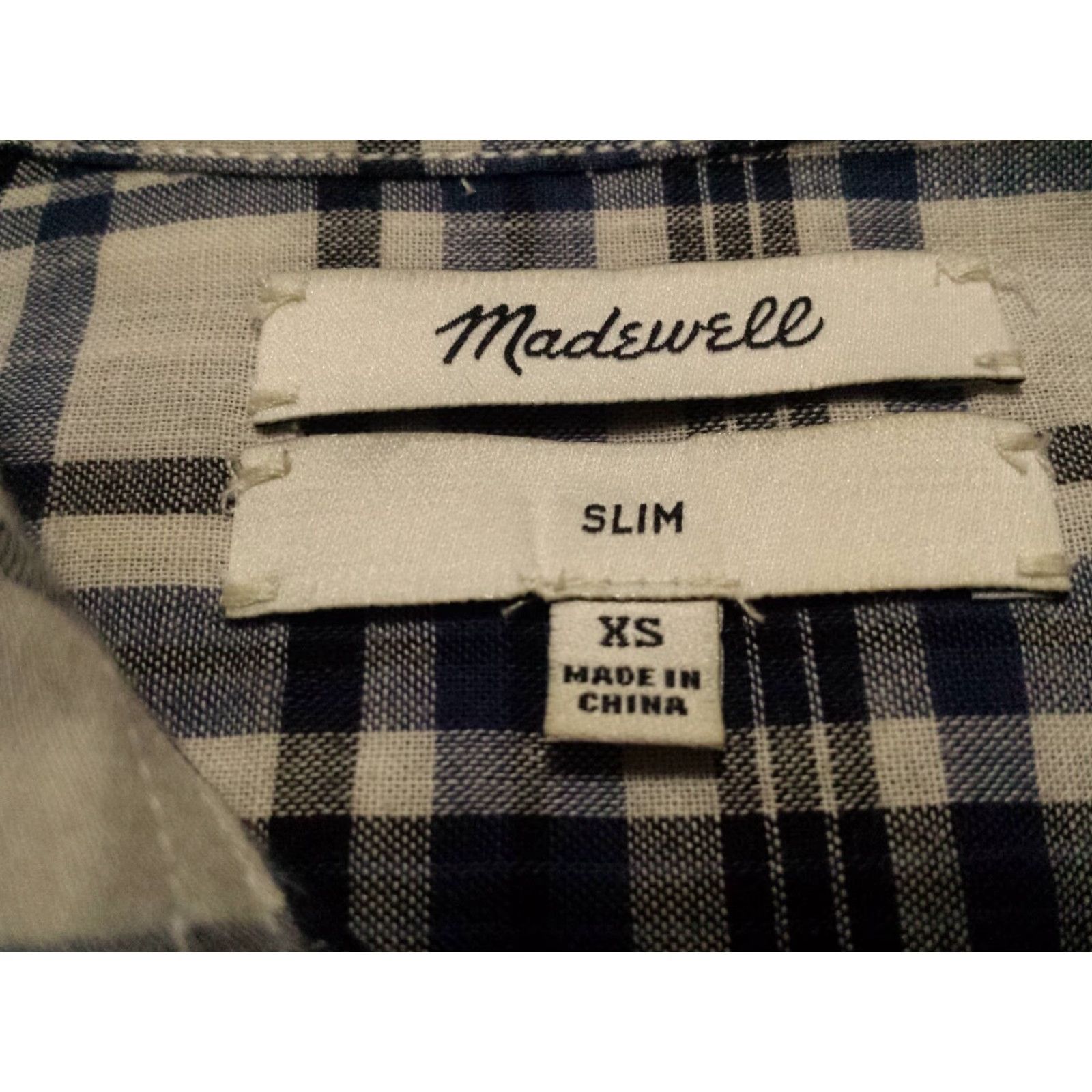 Madewell Madewell Womens XS Shirt Long Sleeve Button-Front Multicolor Plaid Check Slim Size XS / US 0-2 / IT 36-38 - 5 Thumbnail