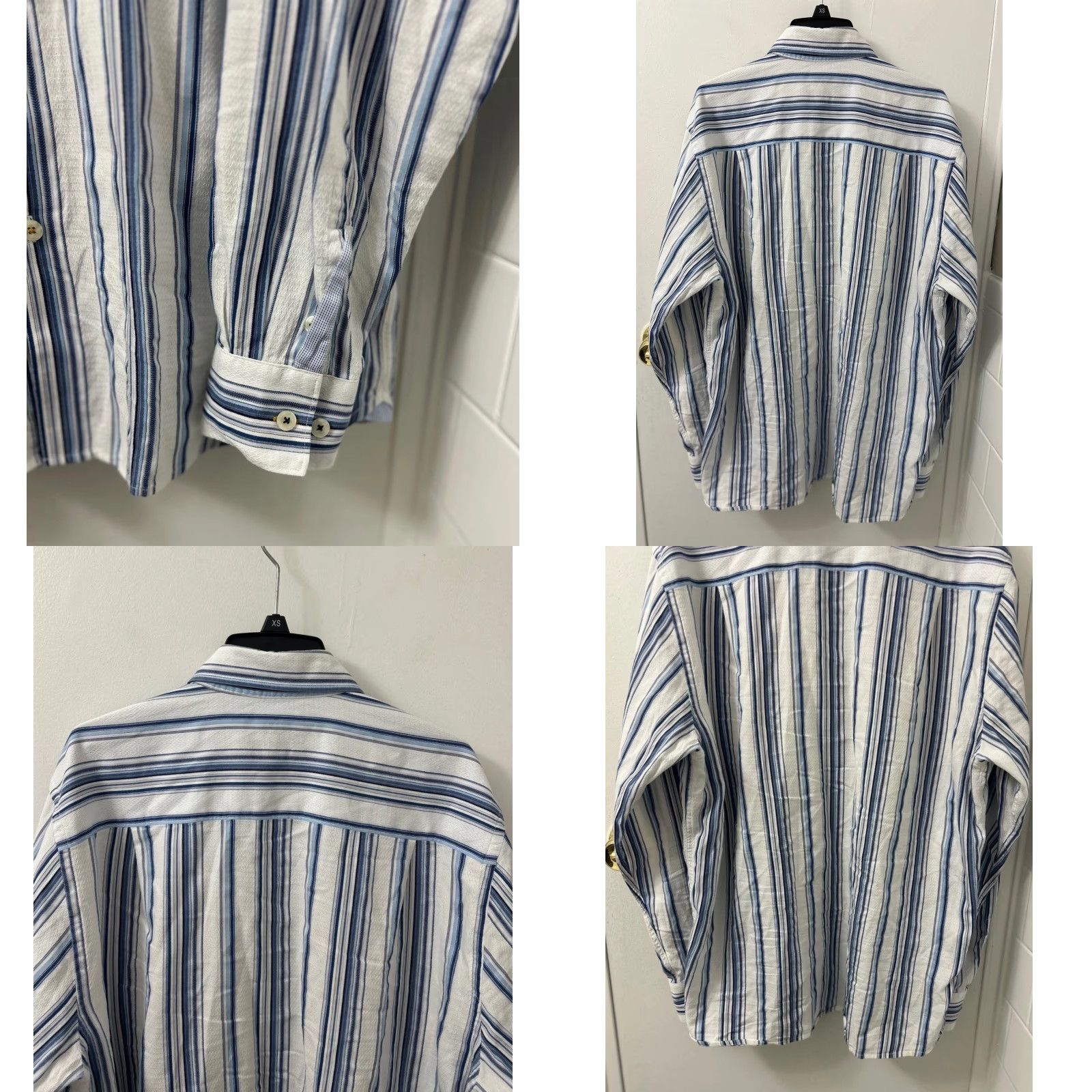 Tommy Bahama Tommy Bahama Jeans Shirt Mens Large Blue White Striped Button-Down Pocket L/S Size US L / EU 52-54 / 3 - 8 Thumbnail