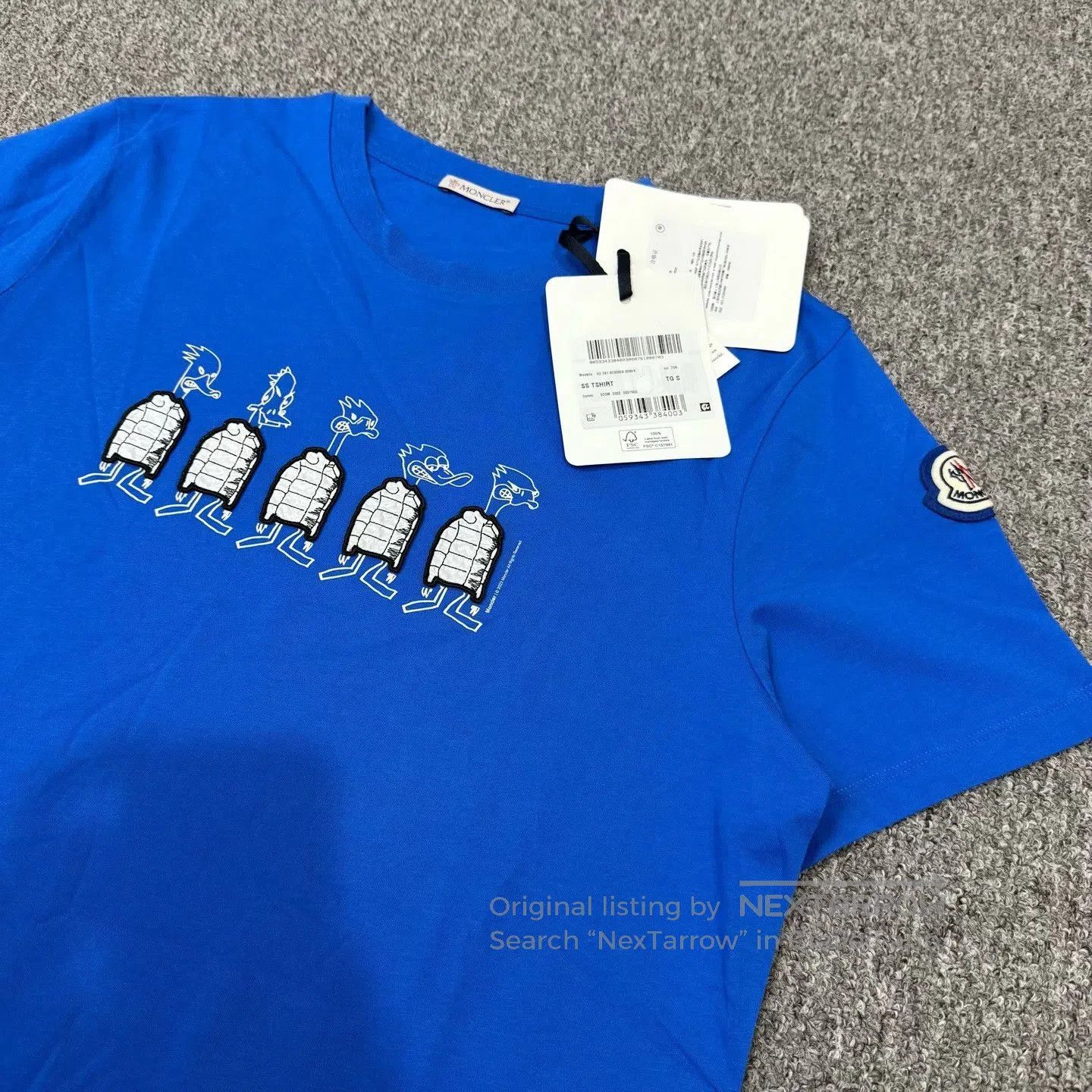 Moncler Moncler Blue Embroidered Logo Short-Sleeve Tee. Size US S / EU 44-46 / 1 - 3 Thumbnail