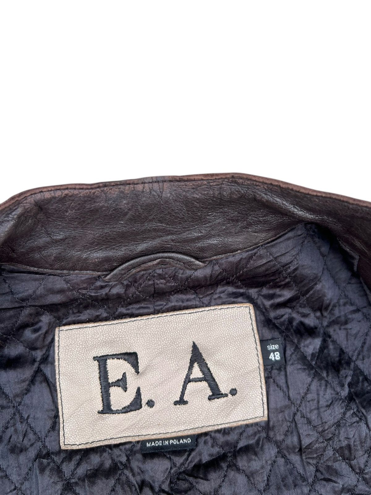 Emporio Armani Vintage Emporio Armani Faded Patina Leather Racer Jacket Size US M / EU 48-50 / 2 - 15 Thumbnail