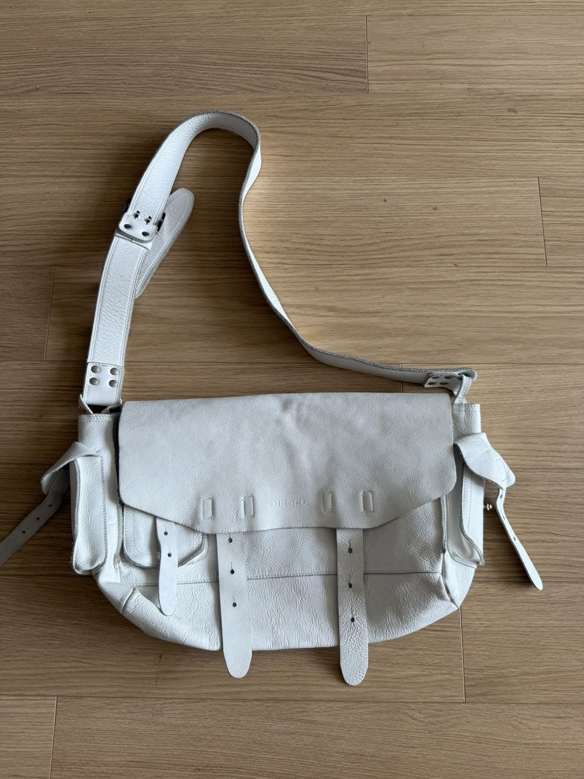 Diesel Vintage Diesel Messenger Bag Leather White Size ONE SIZE - 1 Thumbnail