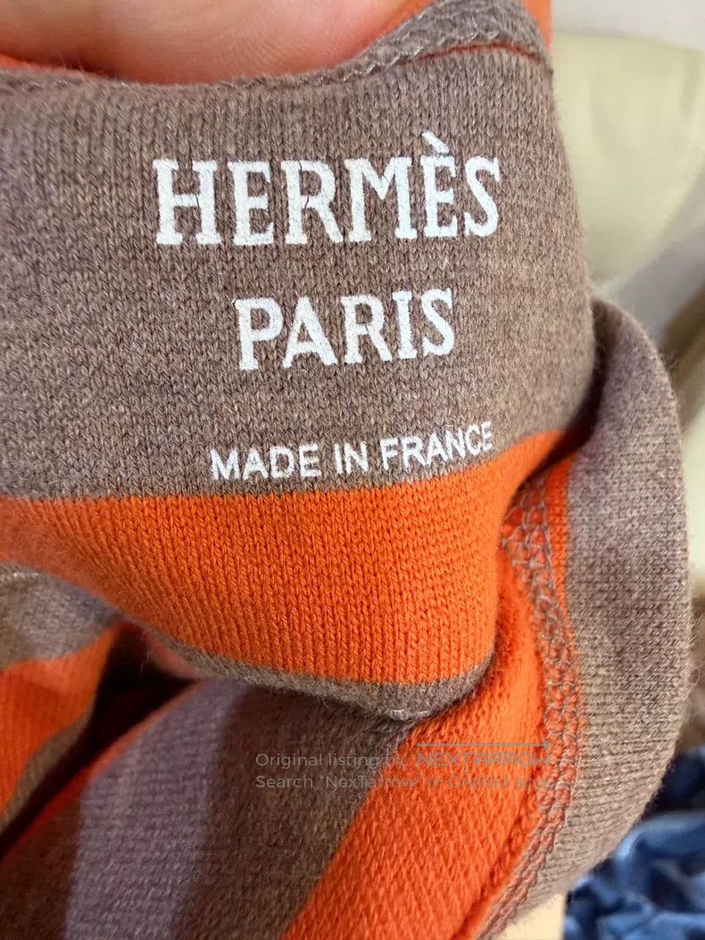 Other Hermes Grandiose Harness Orange Stripe Dress Size XS / US 0-2 / IT 36-38 - 3 Thumbnail