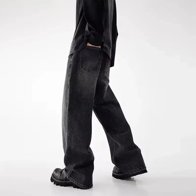 Japanese Brand Vintage Washed Black Micro Flare Straight Jeans Size US 30 / EU 46 - 2 Thumbnail