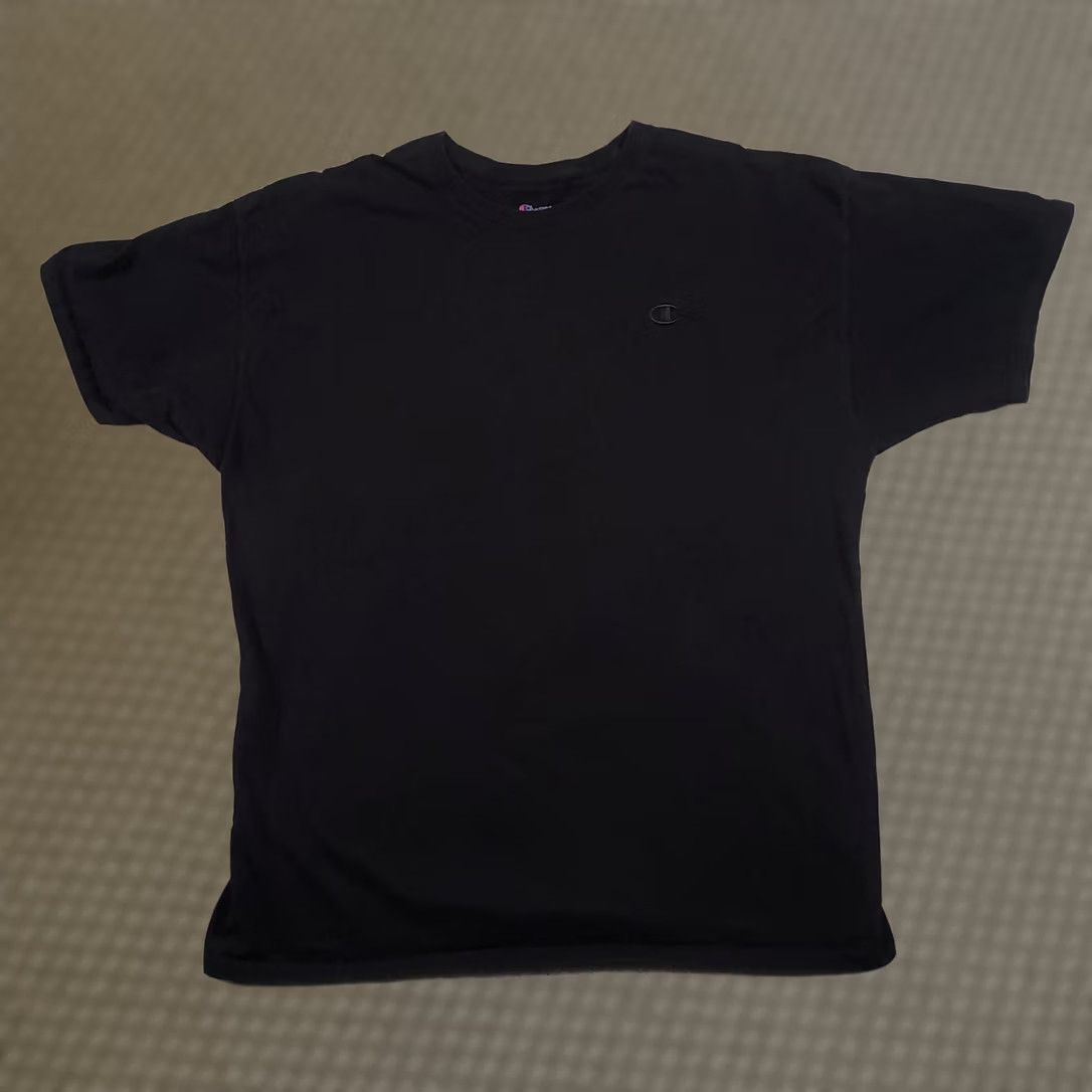 Champion VINTAGE Champion Shirt Mens 2XL Black Crew Neck Short Sleeve Embroidered Logo T Size US XXL / EU 58 / 5 - 1 Thumbnail