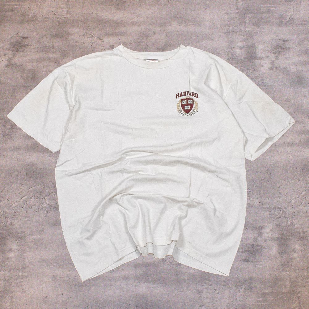 Champion × Vintage Y2K 2000’s Champion Harvard Crest Double Stitch White Tee Size US XL / EU 56 / 4 - 1 Thumbnail