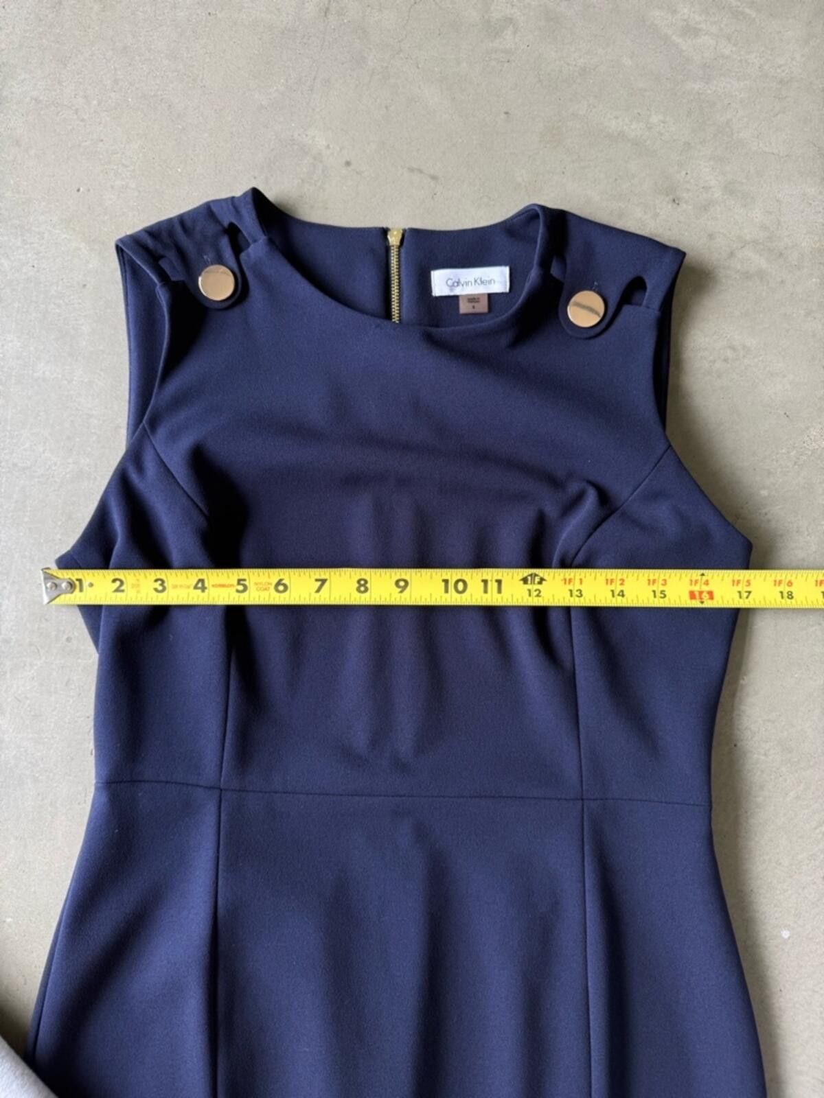 Calvin Klein Calvin Klein / Sleeveless Sheath Dress / Navy Size M / US 6-8 / IT 42-44 - 3 Thumbnail