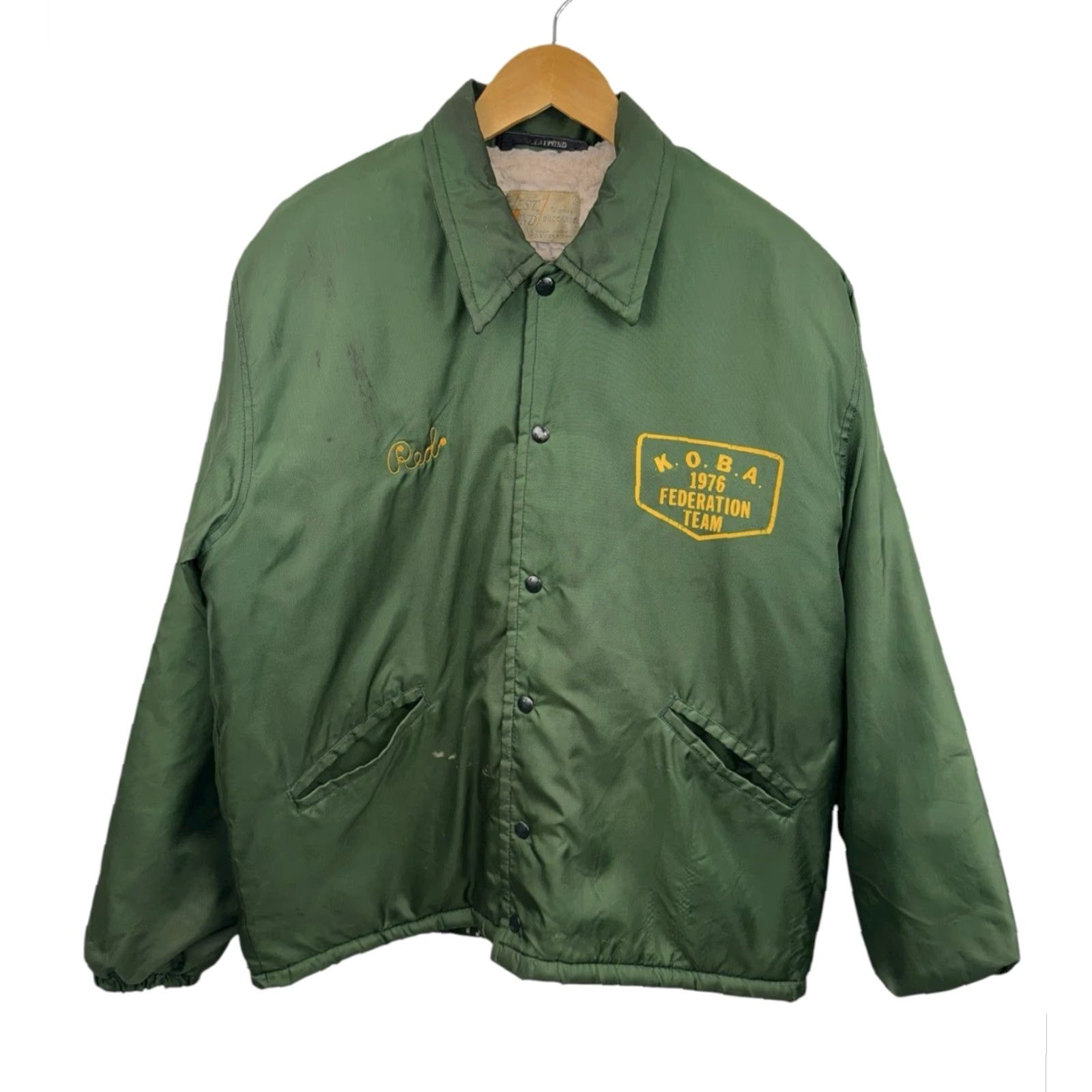 Vintage VINTAGE West Wind Koba Federation Team Green Button Up Jacket L Men Green Nylon Windbreaker 1976 Size US L / EU 52-54 / 3 - 2 Thumbnail