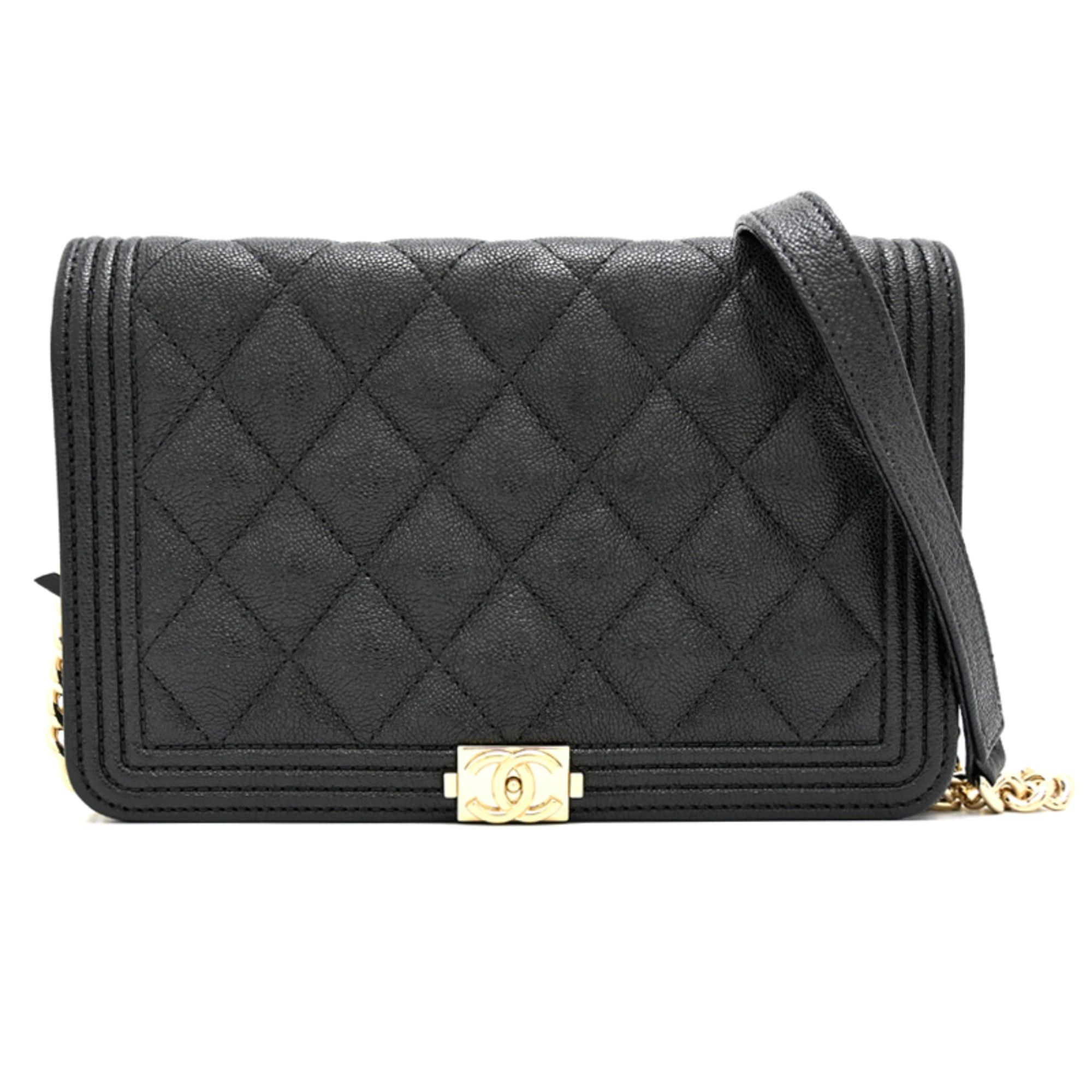 Chanel Chanel Boy Chain Wallet for Women, AP1117, Caviar Leather, Black Size ONE SIZE - 1 Thumbnail