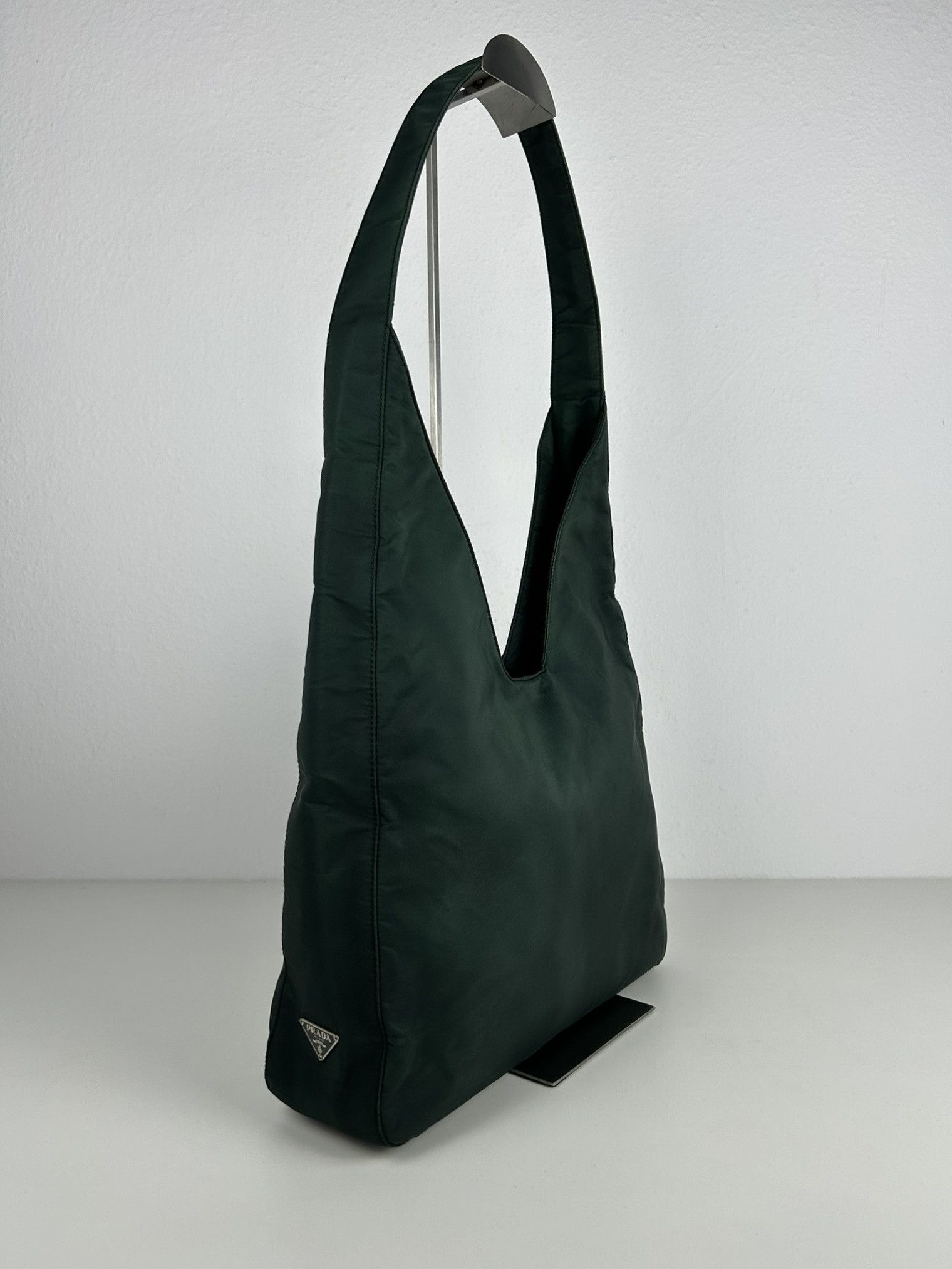 Prada Vintage Archive 90s Prada nylon triangle logo hobo handbag 