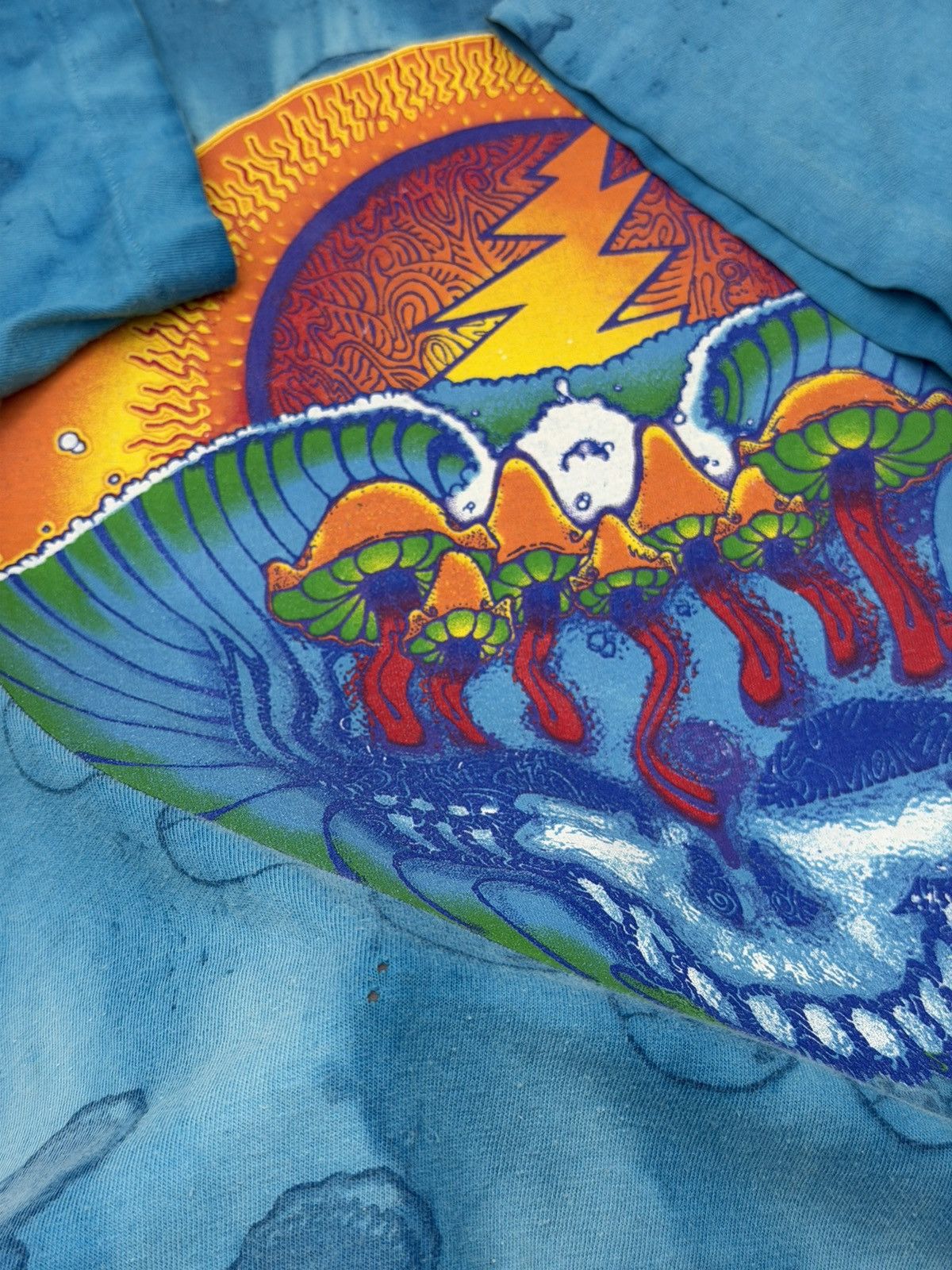Grateful Dead Vintage 90s Grateful Dead Psychedelic Mushroom Spiral Skull Size US L / EU 52-54 / 3 - 17 Thumbnail