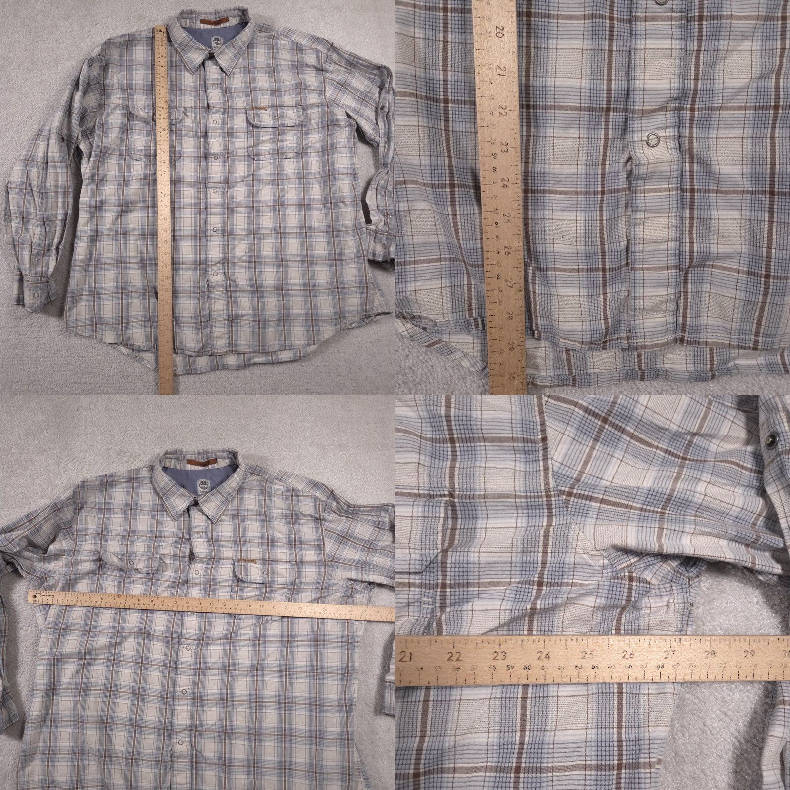 Timberland Timberland Shirt Mens 2XL XXL Blue Brown Plaid Button Up Long Sleeve Outdoor Size US XXL / EU 58 / 5 - 8 Thumbnail