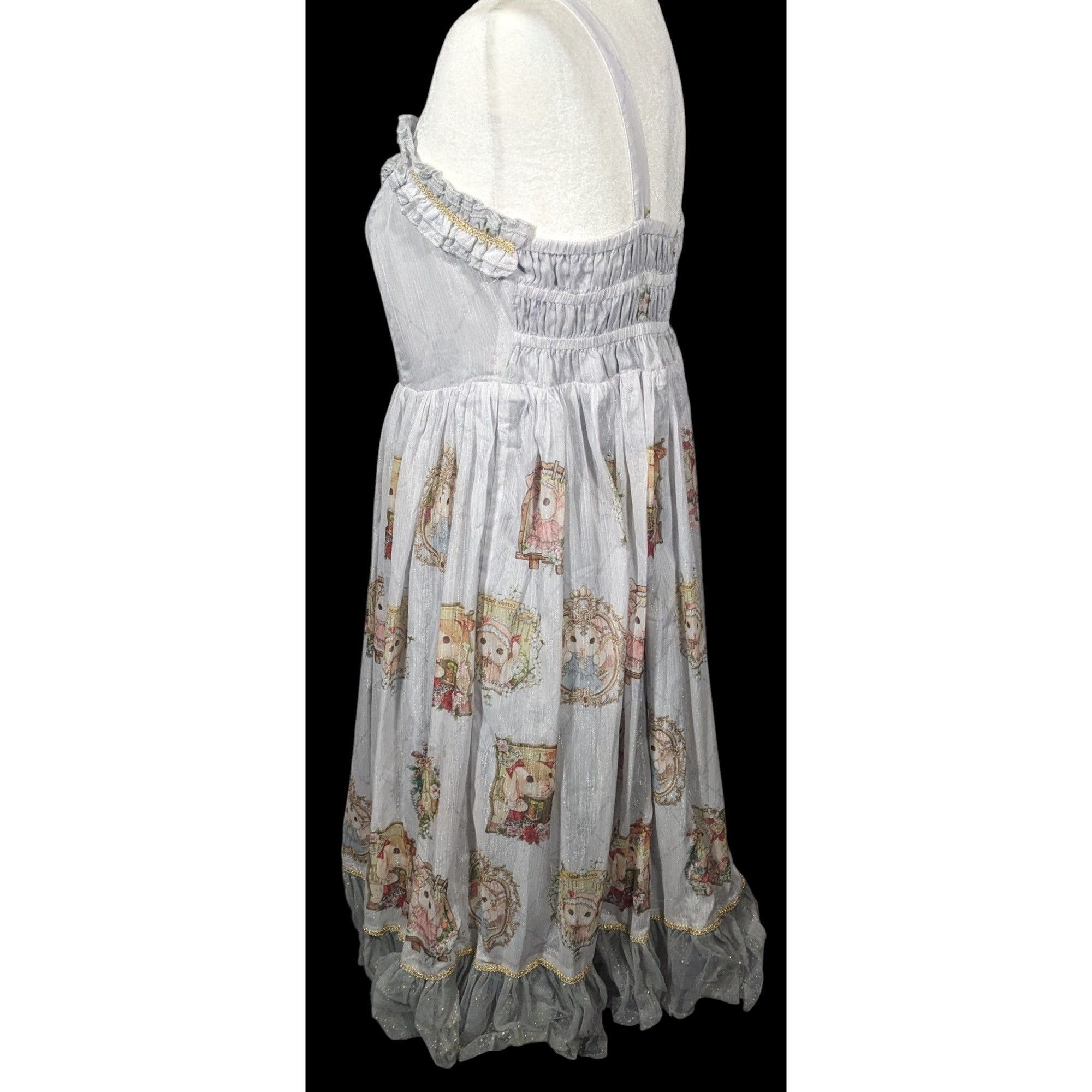 Other Vintage Whimsical Fantasy Cotton Rabbit Lolita Dress Size L / US 10 / IT 46 - 5 Thumbnail