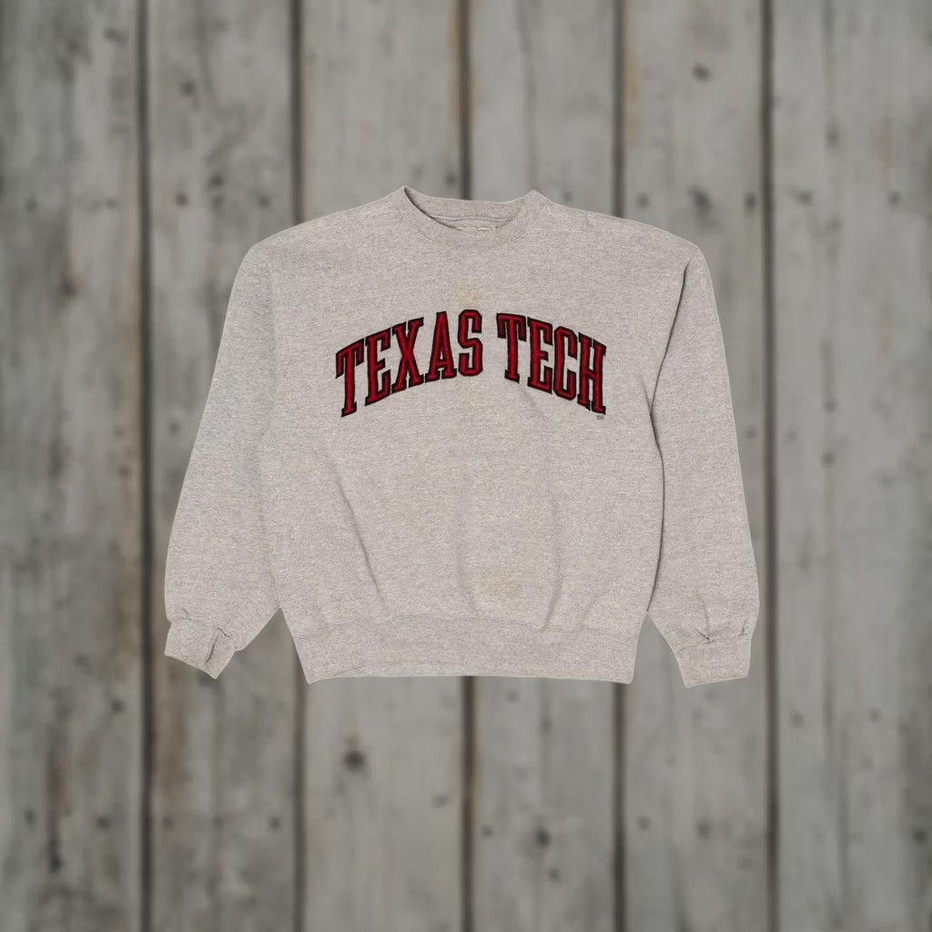 Vintage VINTAGE Texas Tech Sweatshirt Gray 1990s Oarsman Large Cotton/Polyester Long Sleeve USA Mens Size US L / EU 52-54 / 3 - 1 Thumbnail