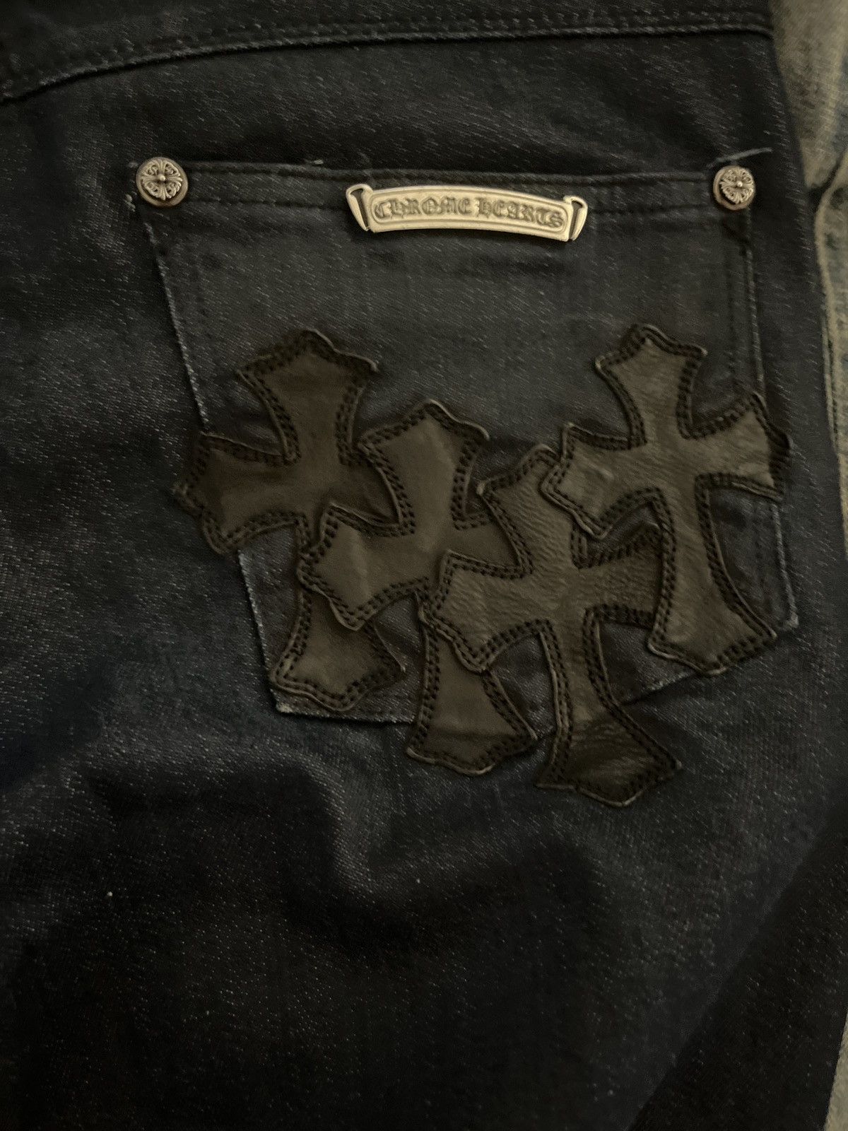 Chrome Hearts NFS - Chrome Hearts 1:1 April77 cross patch jeans Size US 28 / EU 44 - 3 Thumbnail