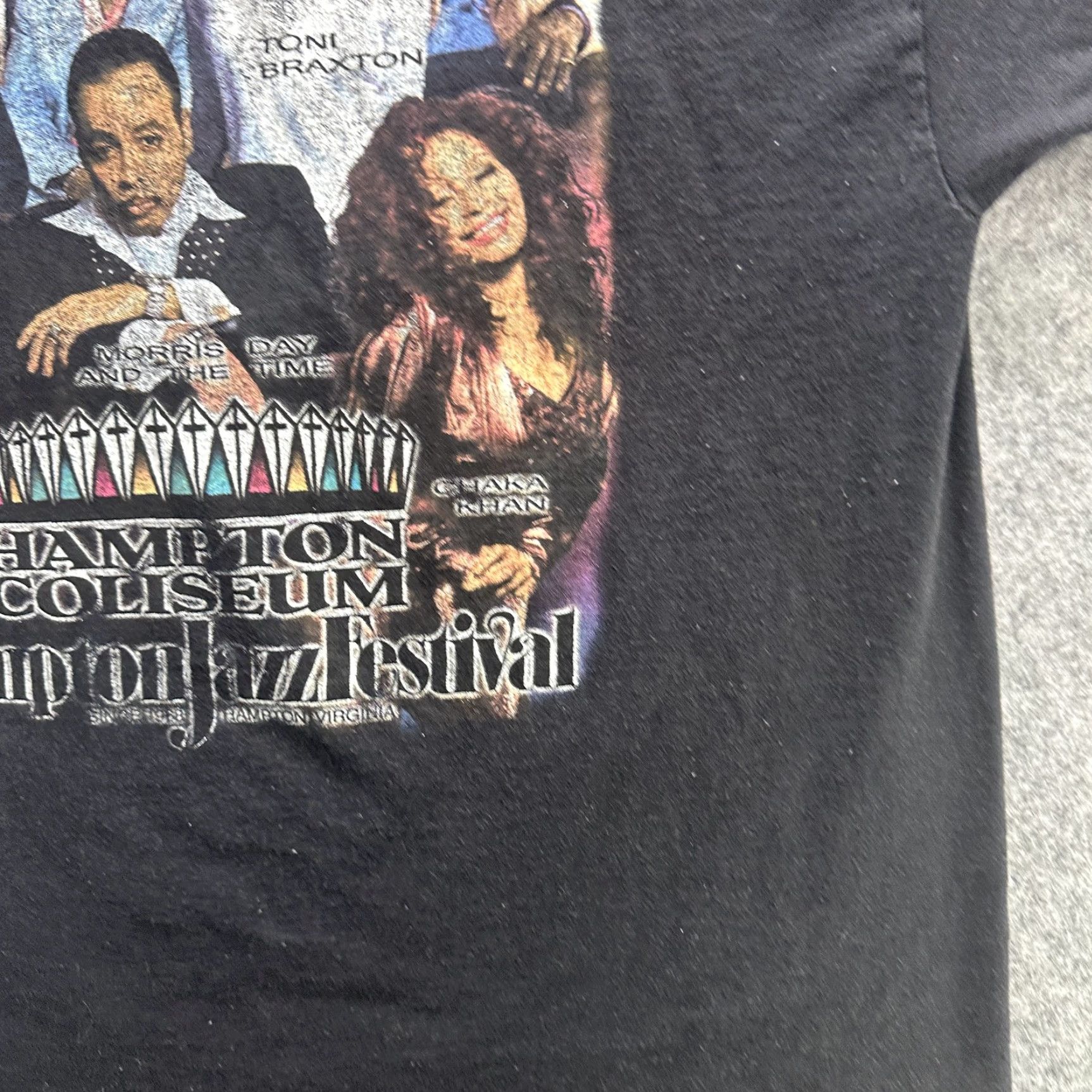 Hanes VINTAGE Hampton Jazz Festival 2014 T-Shirt Mens XL Black Concert Tee Graphic Print Music Festival 90s 2010s Size US XL / EU 56 / 4 - 6 Thumbnail