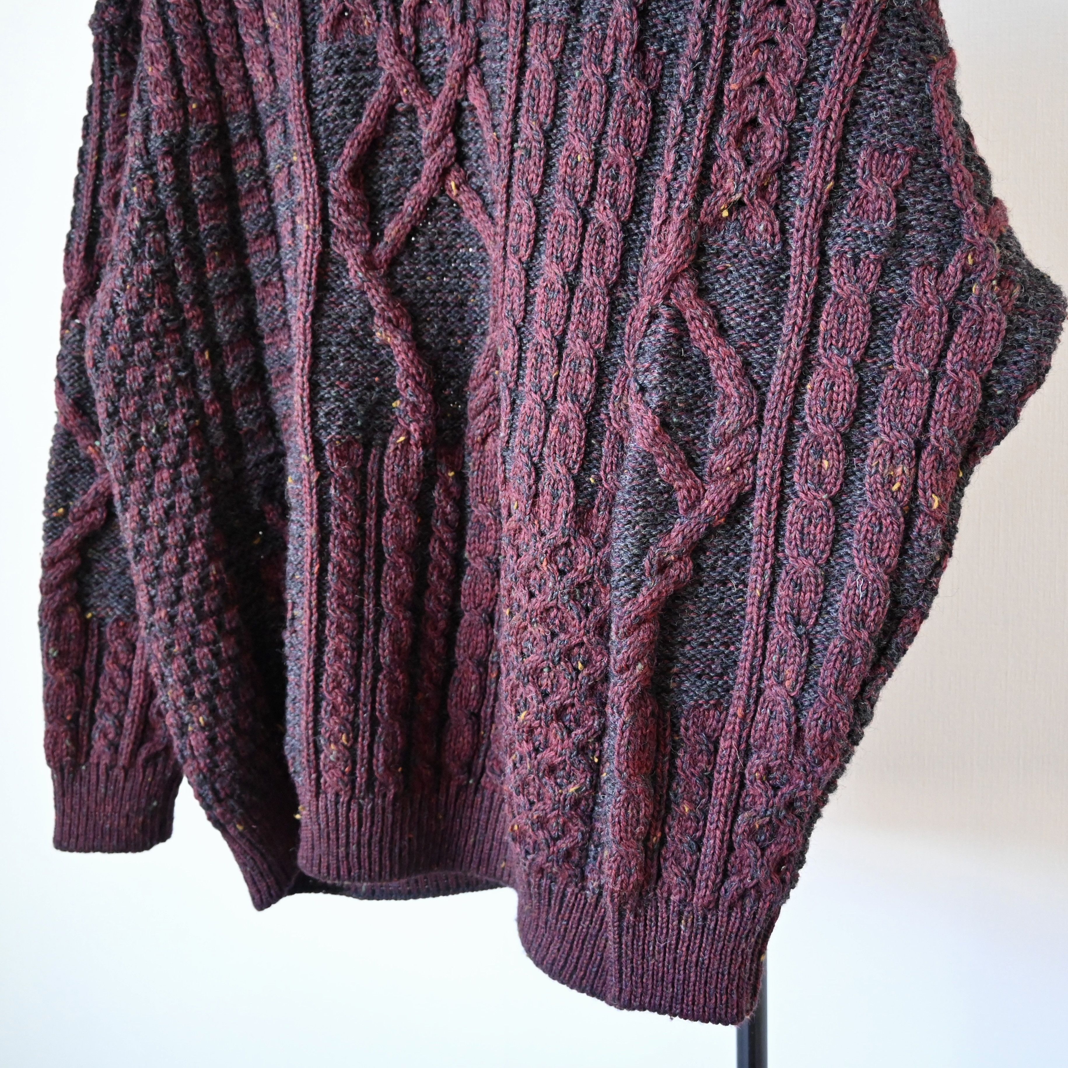 Vintage Vintage 1990s multi-aran panel knit sweater made in Ireland Size US L / EU 52-54 / 3 - 10 Thumbnail
