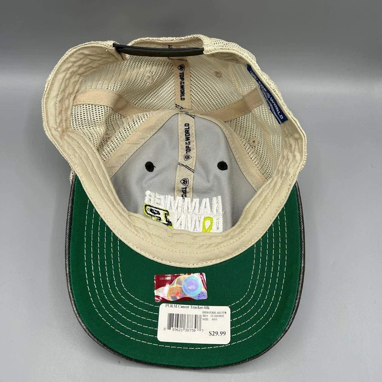 Top Of The World Vintage Purdue Hammer Down Cancer Trucker Hat Men Snap Back Size ONE SIZE - 2 Thumbnail