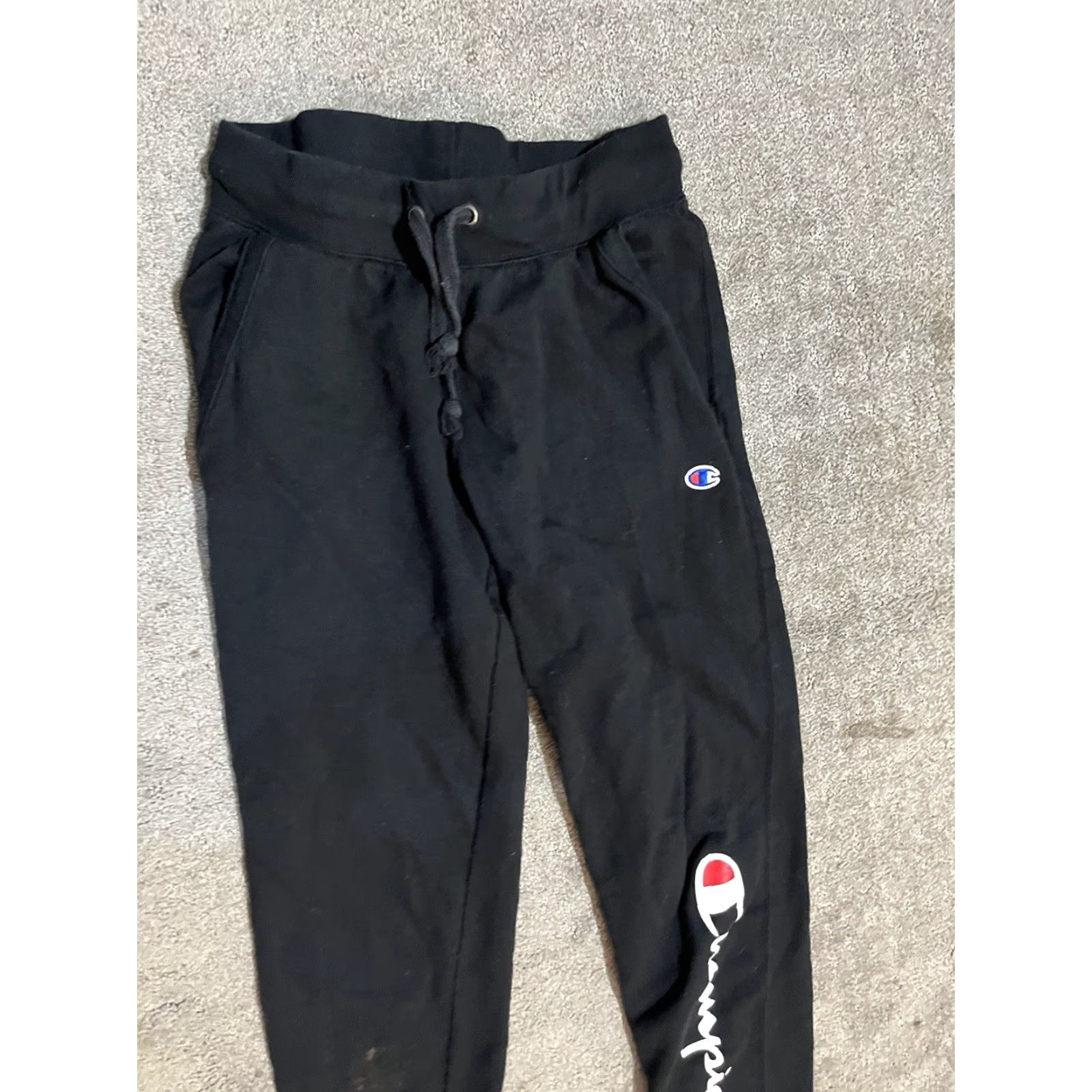 Champion Champion Sweatpants Men Size Small Black Cotton Solid Pocket Straight Size US 29 - 2 Thumbnail