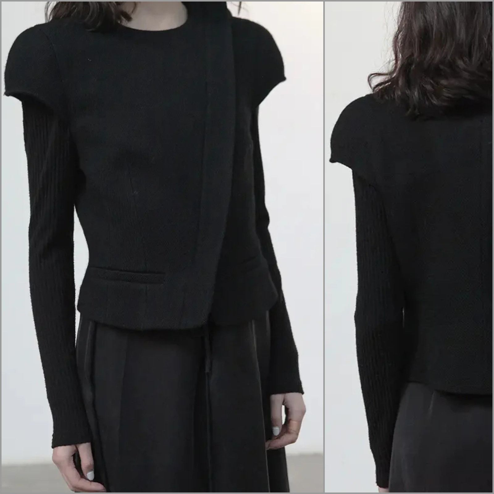 Other OUDE WAAG Moto zip Wool Jacket Knit sleeves size Medium Size M / US 6-8 / IT 42-44 - 11 Thumbnail